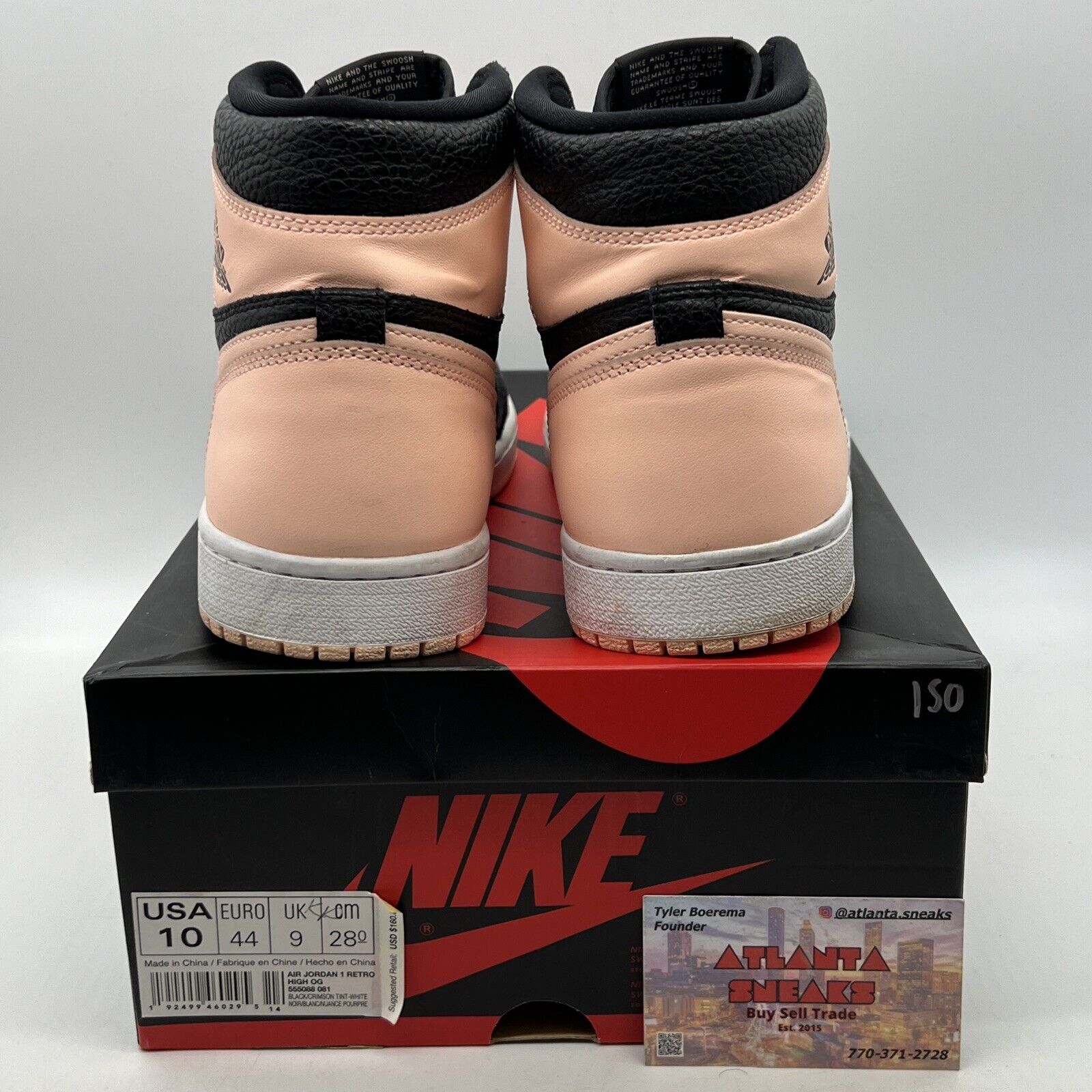 Size 10 - Air Jordan 1 Retro OG High Crimson Tint Black Leather (555088-081)