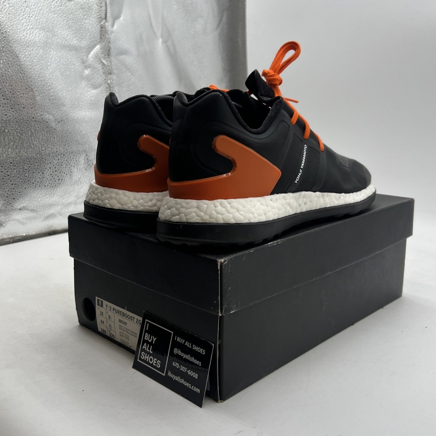 Size 10 - Adidas Y-3 Pureboost ZG Black White (BB5397)