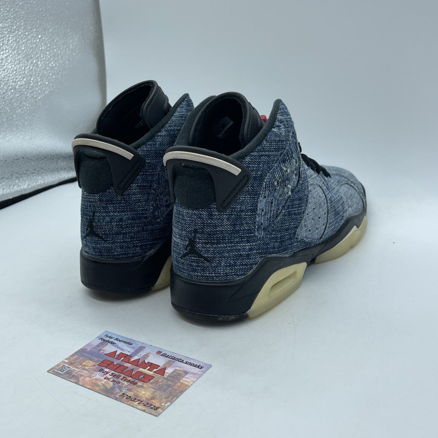 Size 6Y - Air Jordan 6 Retro Washed Denim Blue Black Red White (CV5489-401)