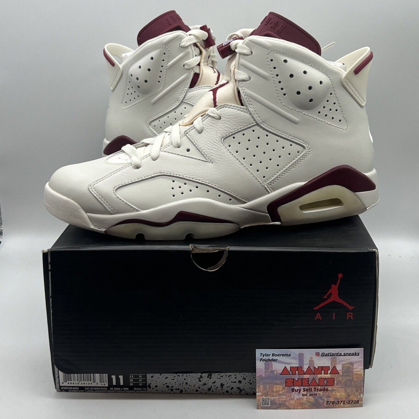 Size 11 - Jordan 6 Retro Maroon 2015 Brand New Og All Off White