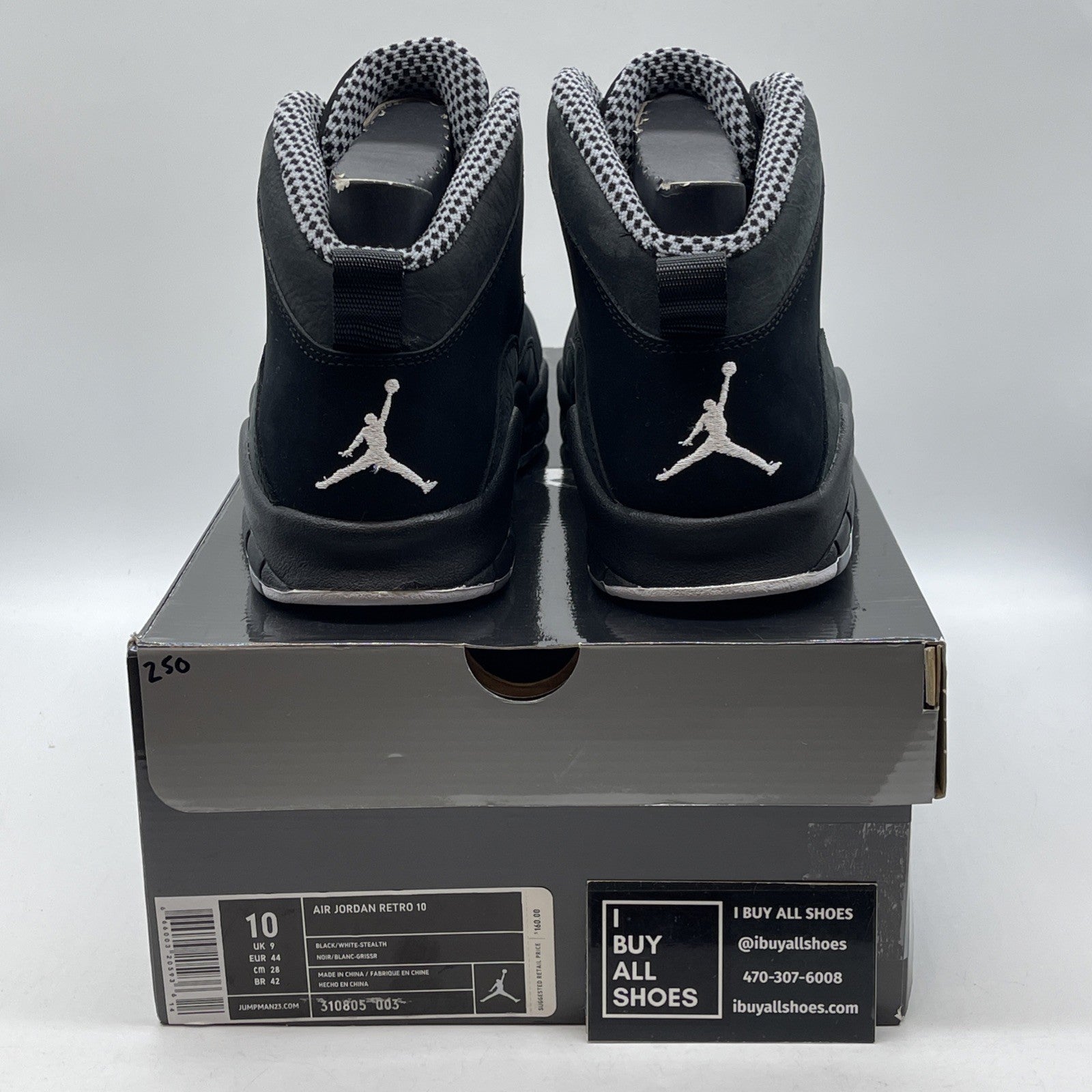 Size 10 - Air Jordan 10 Retro Stealth Black Suede (310805-003)