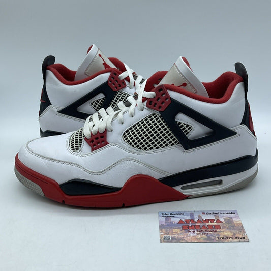 Size 12 - Jordan 4 Retro OG Mid Fire Red Black White Leather (DC7770-160)