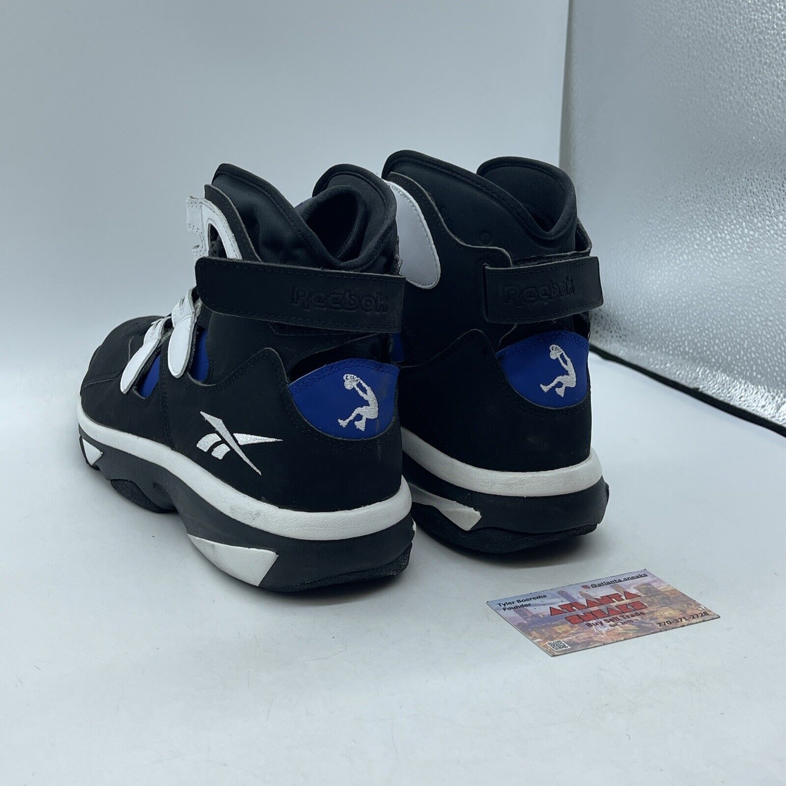 Size 12 - Reebok Shaq Attaq IV Orlando Magic Black Blue Suede white  (M41972)