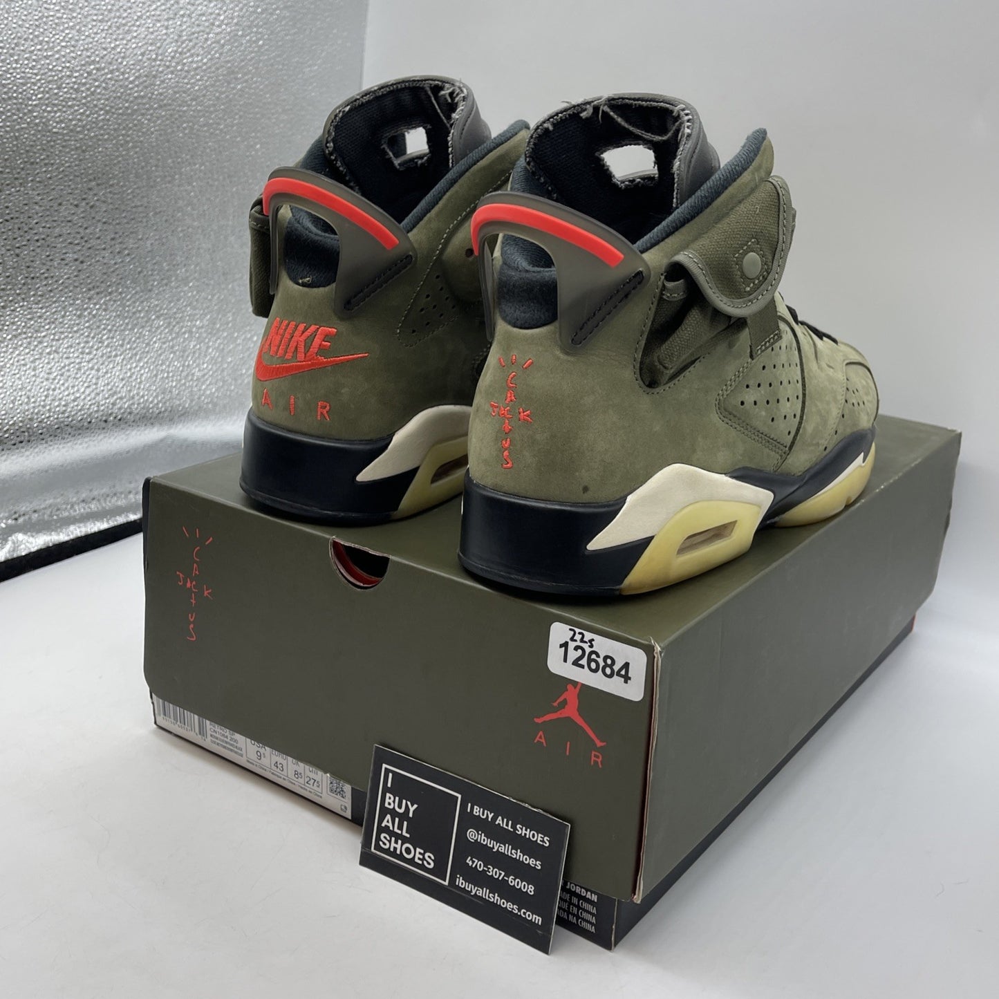 Size 9.5 - Jordan 6 Retro x Travis Scott Mid Olive Green Suede (CN1084-200)