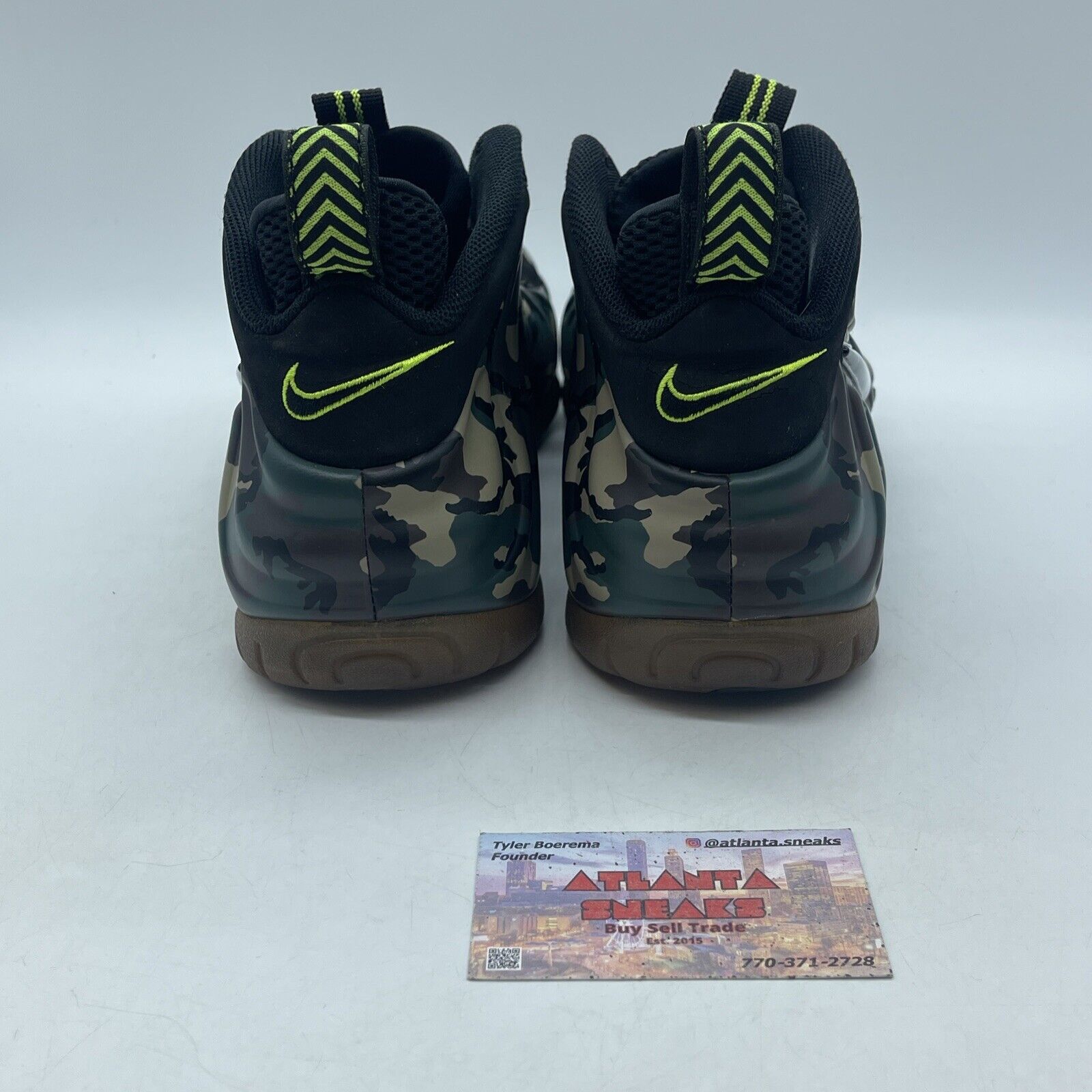 Size 9.5 - Nike Air Foamposite Pro Prm Le Green Camo Leather Suede (587547-300)