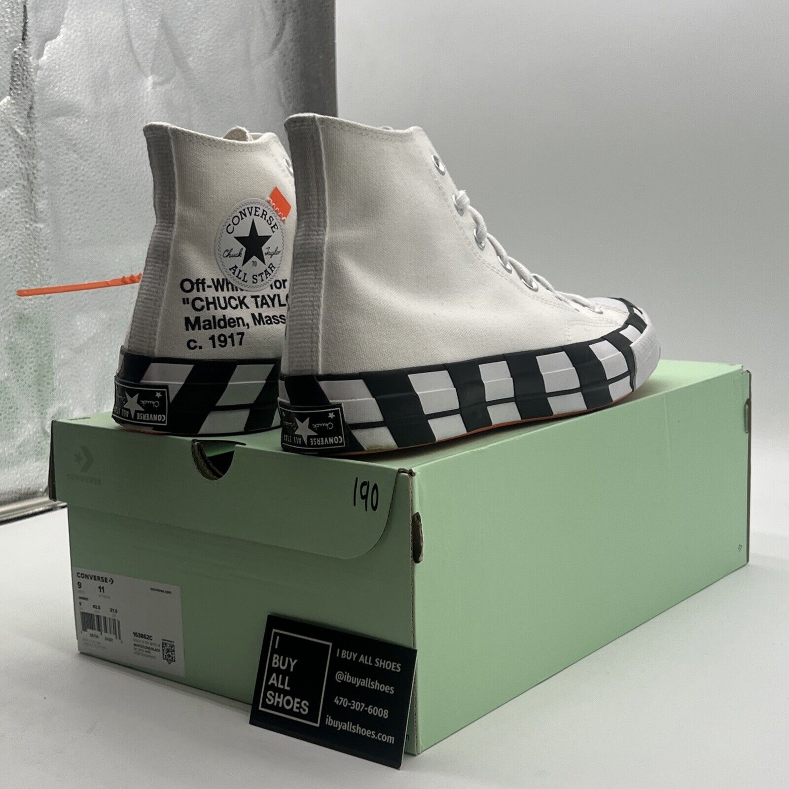 Size 9 - Converse Off-White x Chuck 70 White (163862C)
