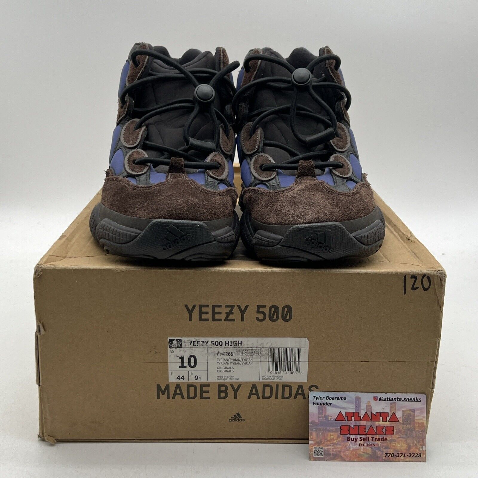 Size 10 - Adidas Yeezy 500 High Tyrian Blue Brown Suede Leather (FY4269)