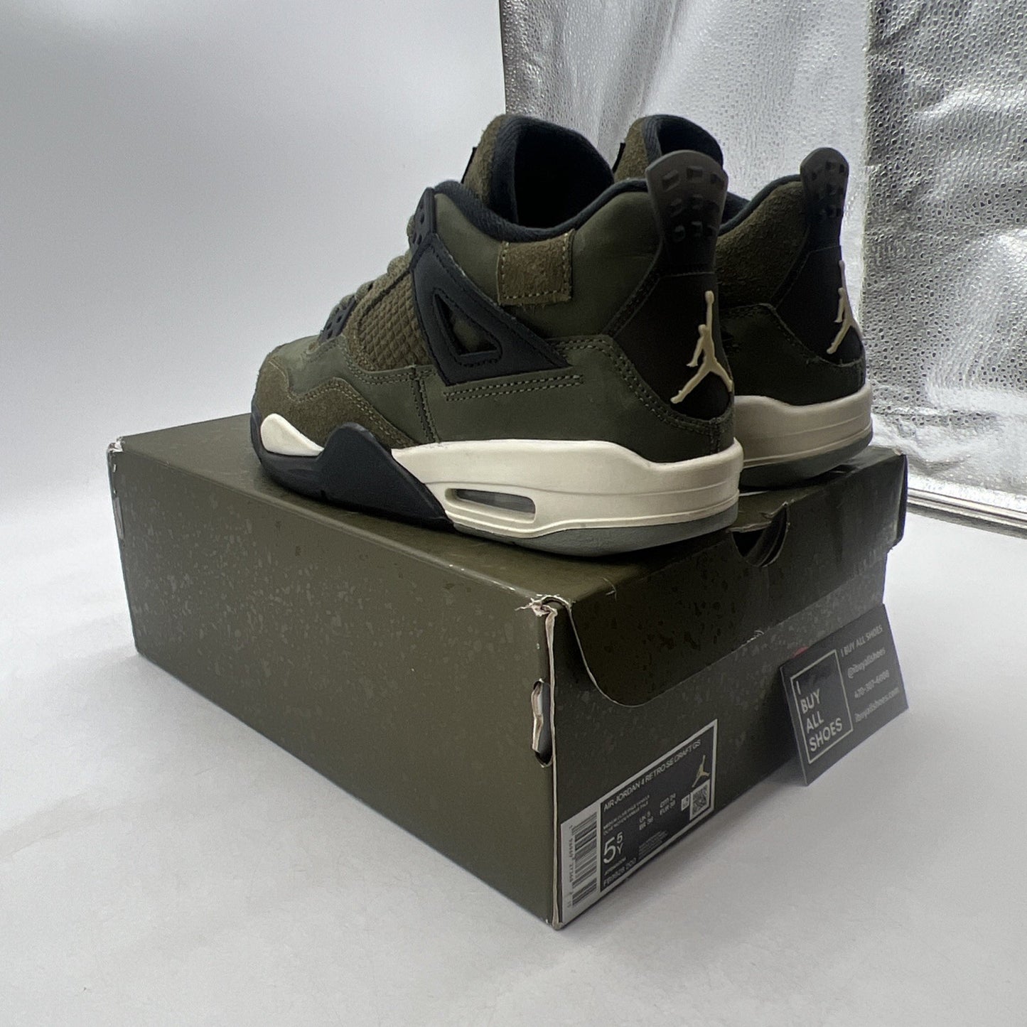 Size 5.5 (GS) - Air Jordan 4 SE Retro Low Craft - Olive (FB9928-200)