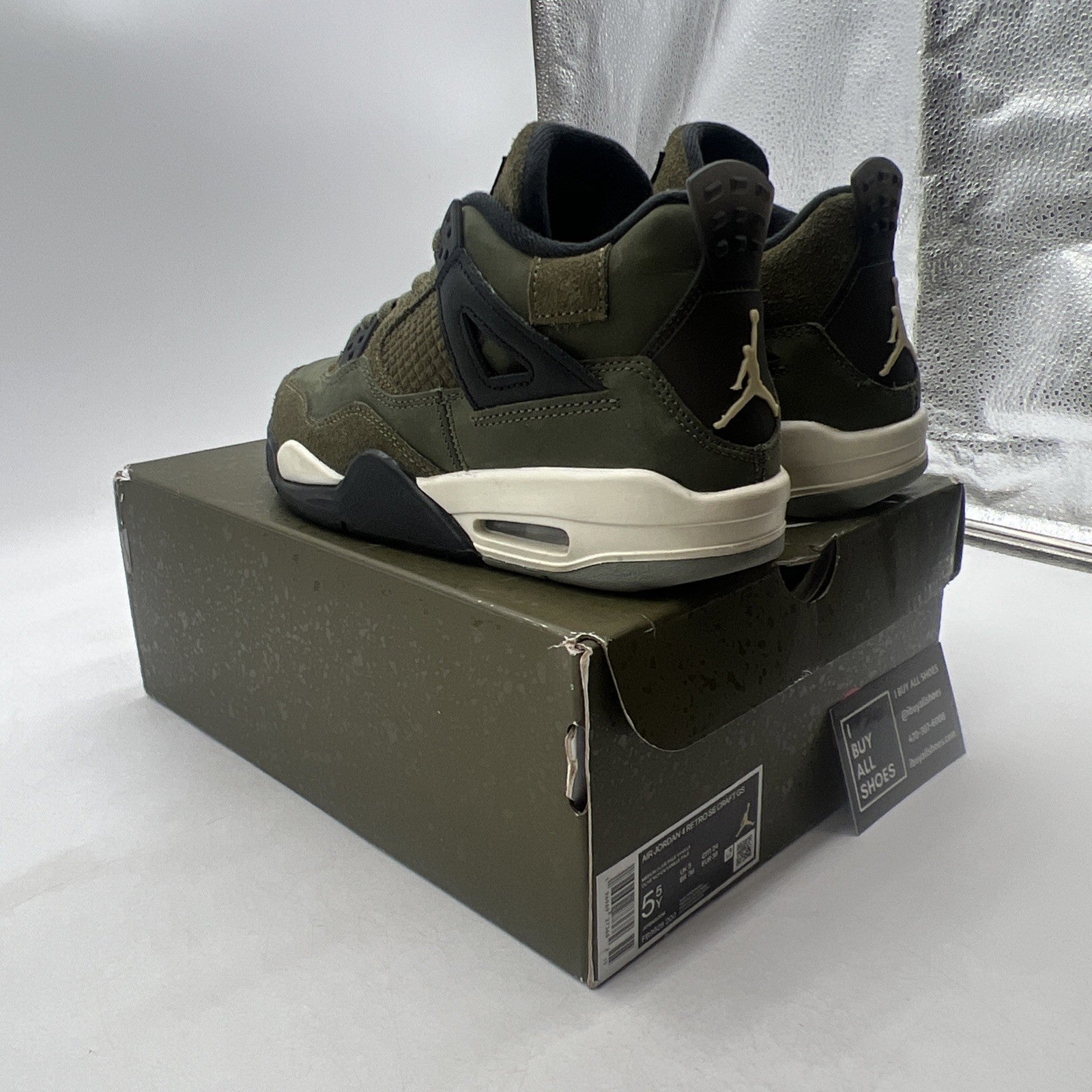 Size 5.5 (GS) - Air Jordan 4 SE Retro Low Craft - Olive (FB9928-200)