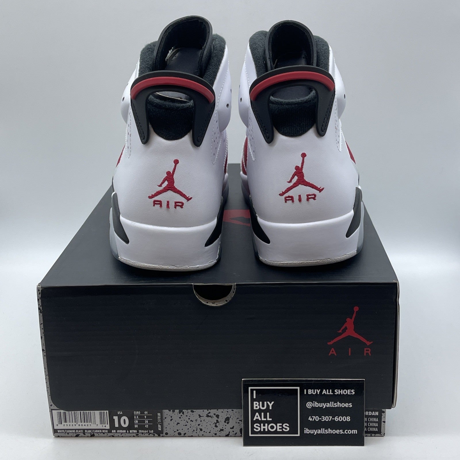 Size 10 - Air Jordan 6 Retro 2014 Carmine Red White Leather (384664-160)