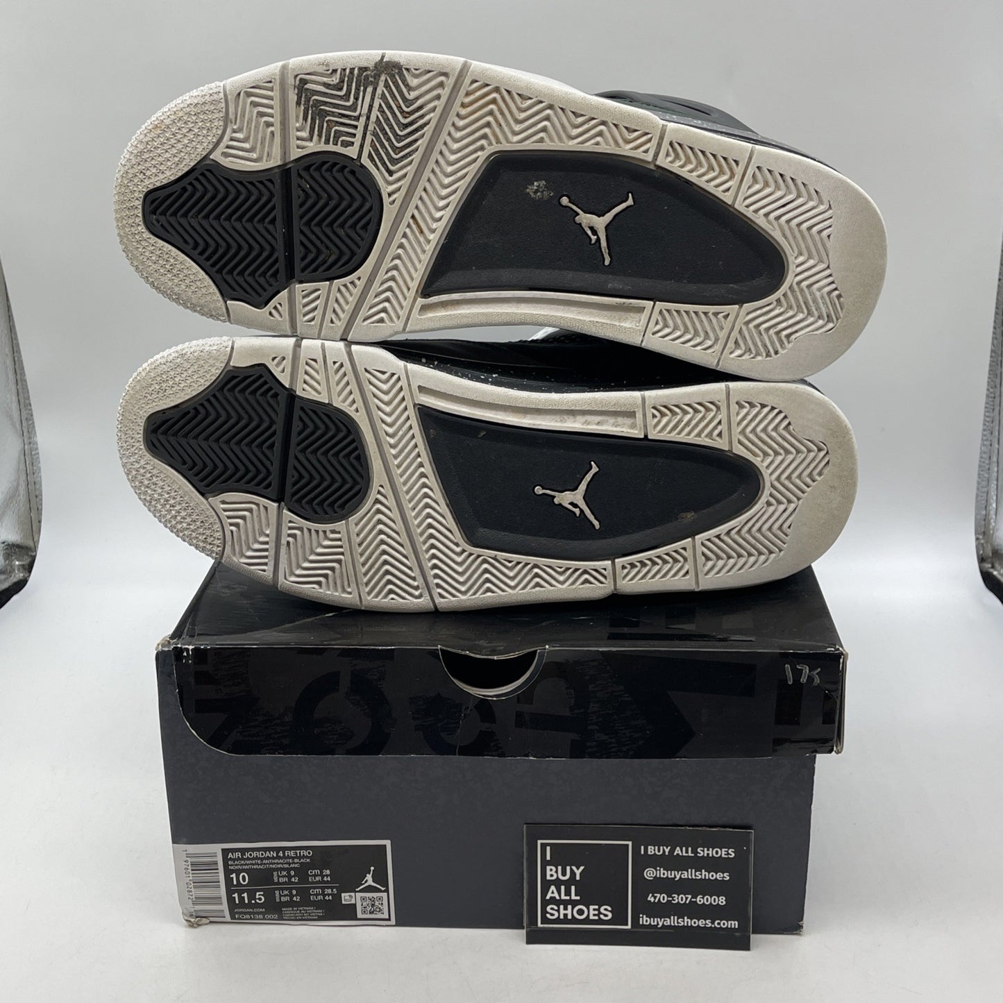 Size 10 - Air Jordan 4 Retro 2024 Fear Black White Suede (FQ8138-002)