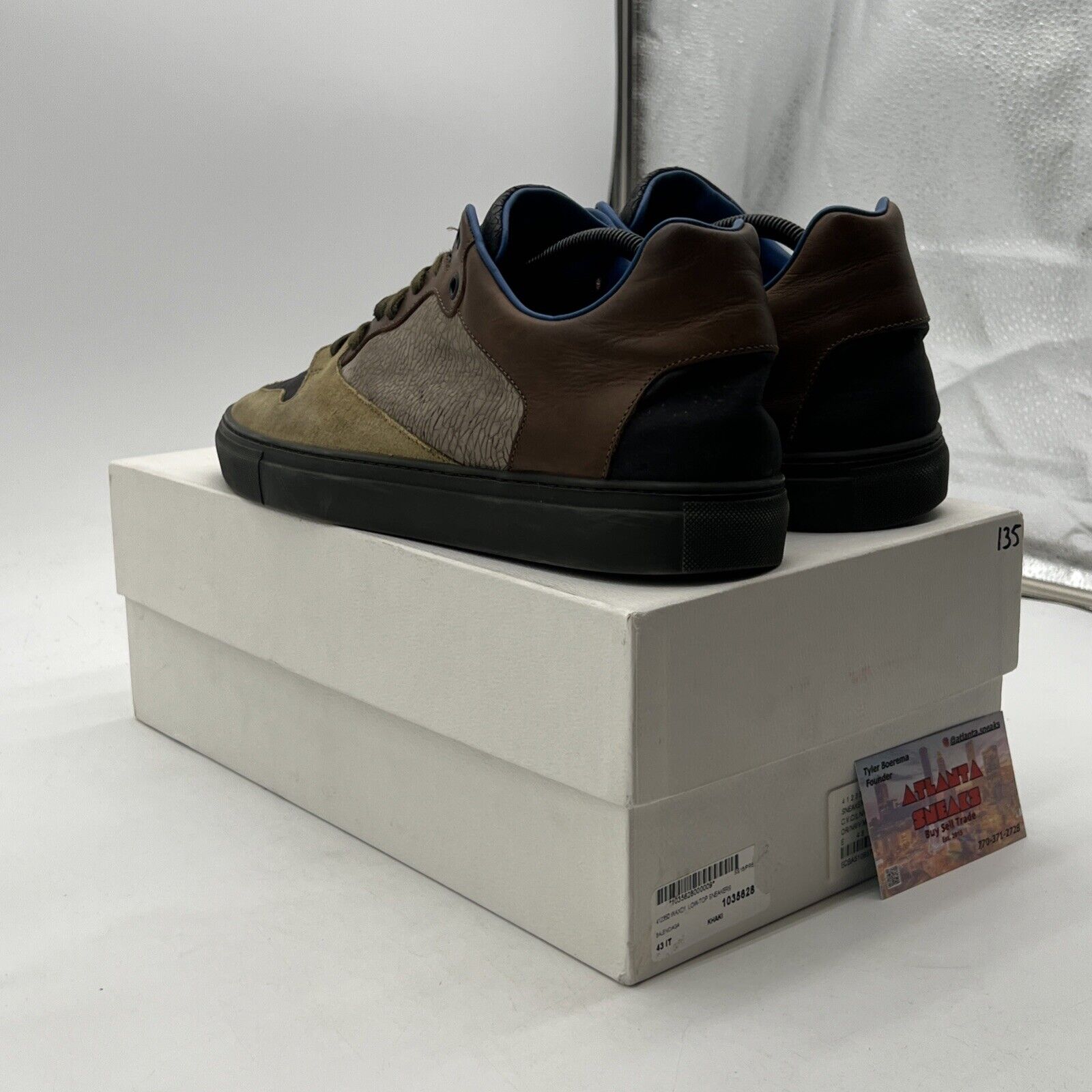 Size 10 - Balenciaga Mens Sneakers Brown (412350) Solid Leather Low Top