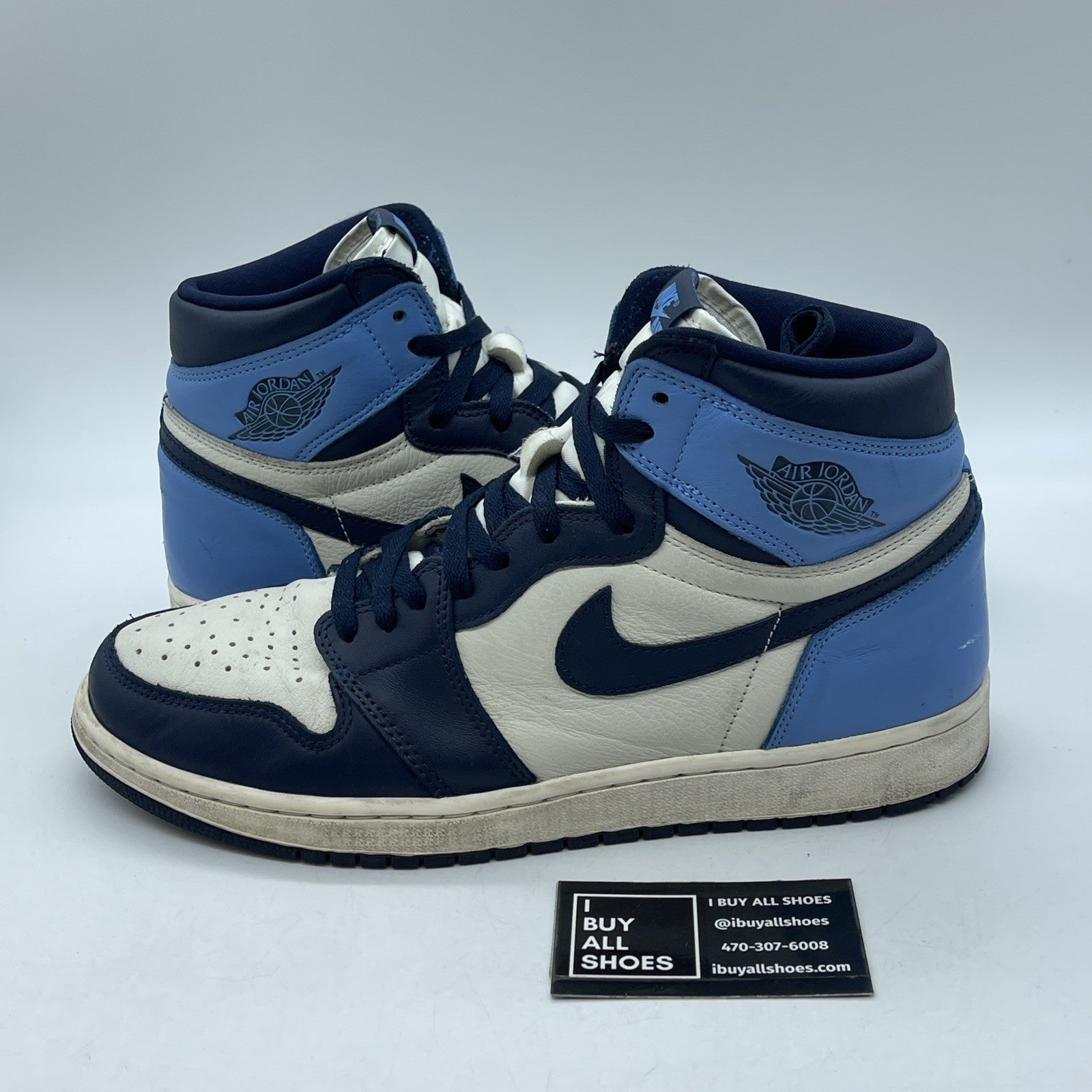 Size 12 - Jordan 1 Retro OG High Obsidian UNC Blue White Leather (555088-140)