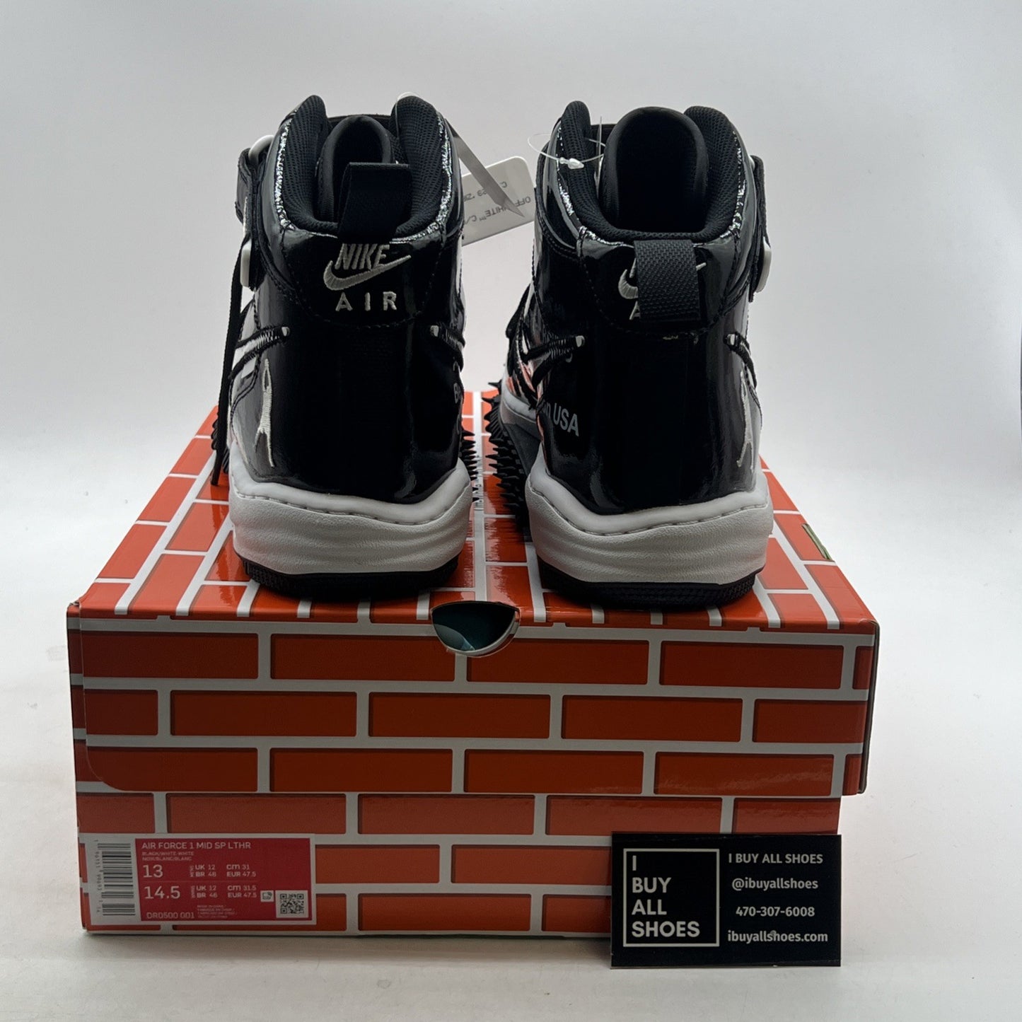 Size 13 - Nike Off-White x Air Force 1 SP Leather Mid Sheed (DR0500-001)