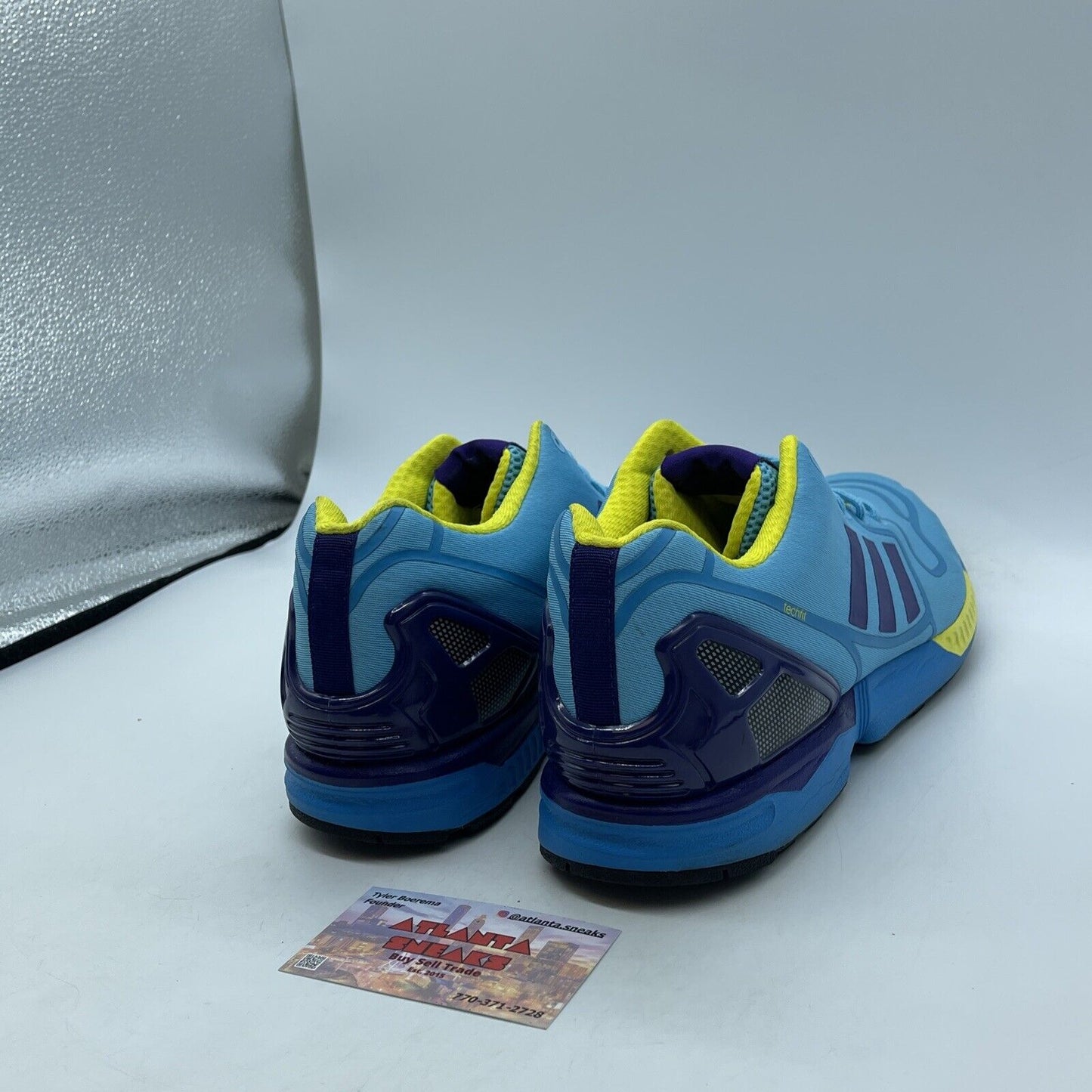 Size 12 - adidas ZX Flux Blue Purple Yellow Suede Leather (AF6303)