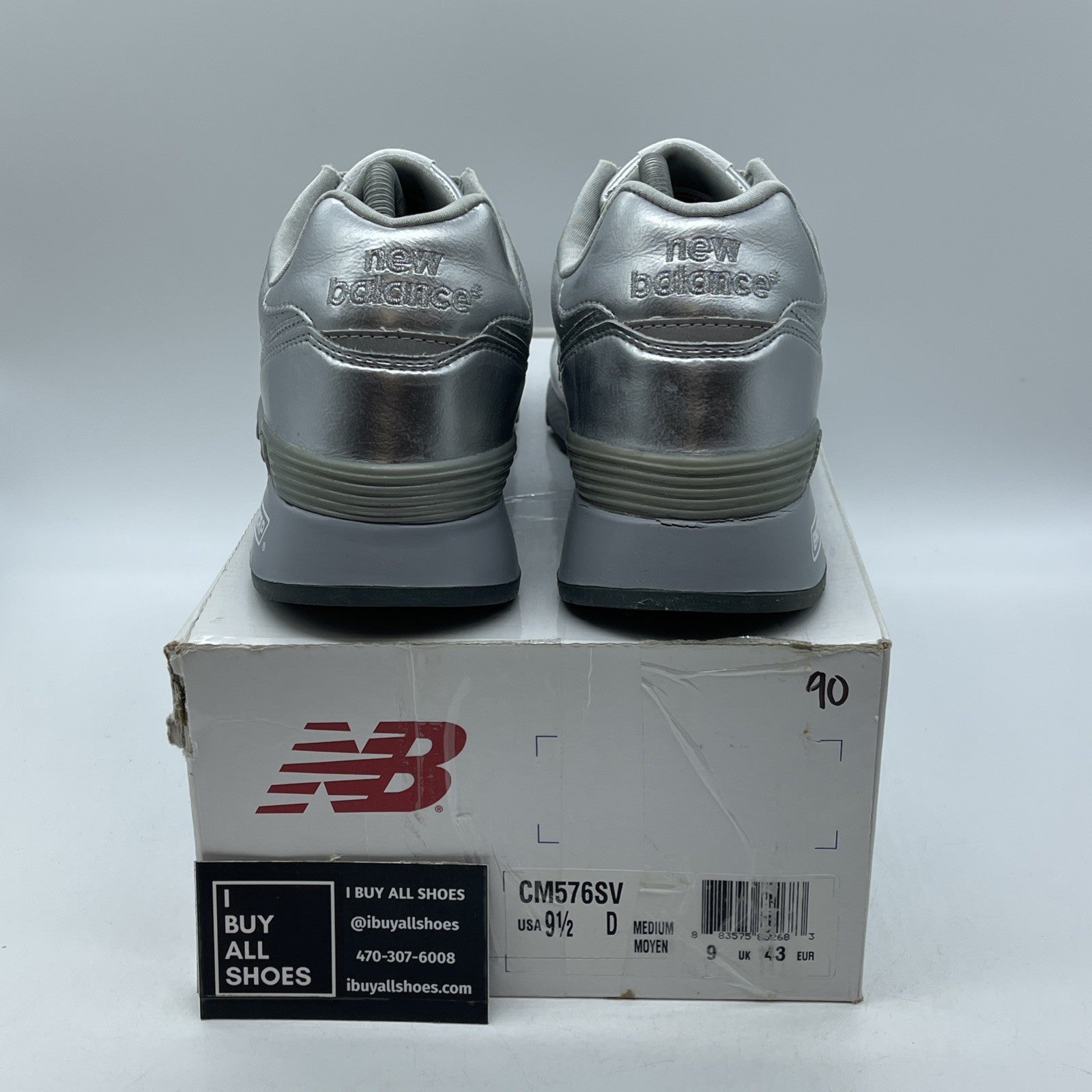 Size 9.5 - New Balance 576 Silver Leather (CM576SV)