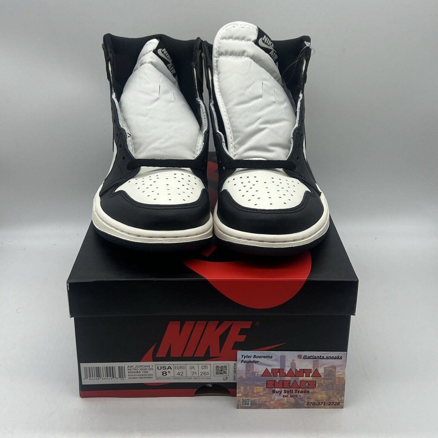 Size 8.5 - Jordan 1 Retro OG High Dark Mocha Brand New Og All Black White DS