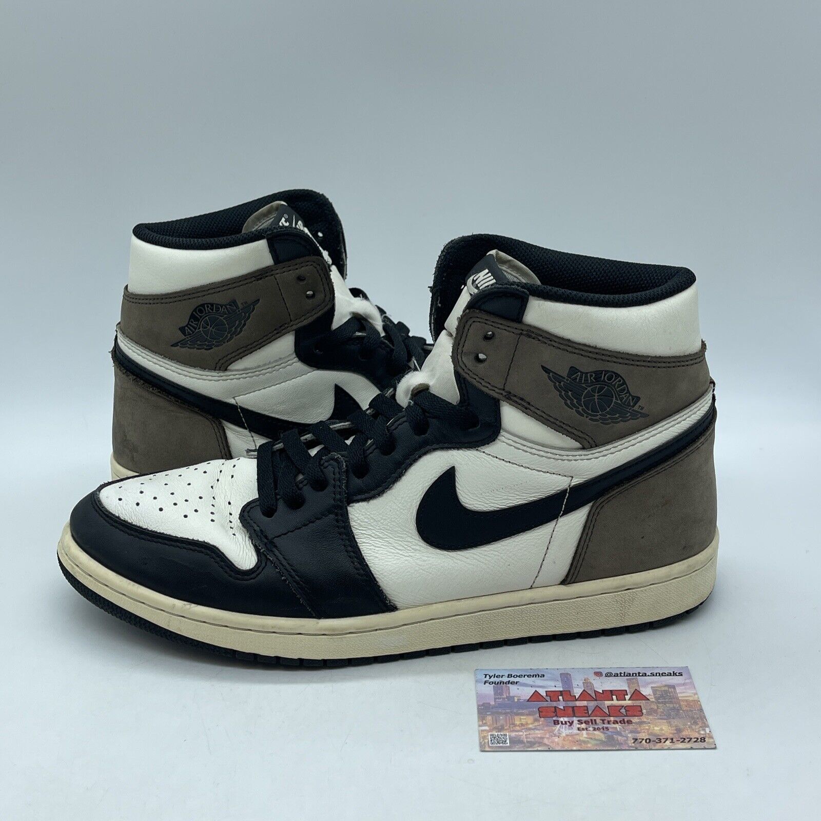 Size 11 - Jordan 1 Retro OG High Dark Mocha White Black Leather (555088-105)