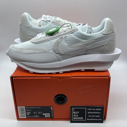 Size 9.5 - Nike sacai x LDWaffle White Nylon Grey White Suede (BV0073-101)