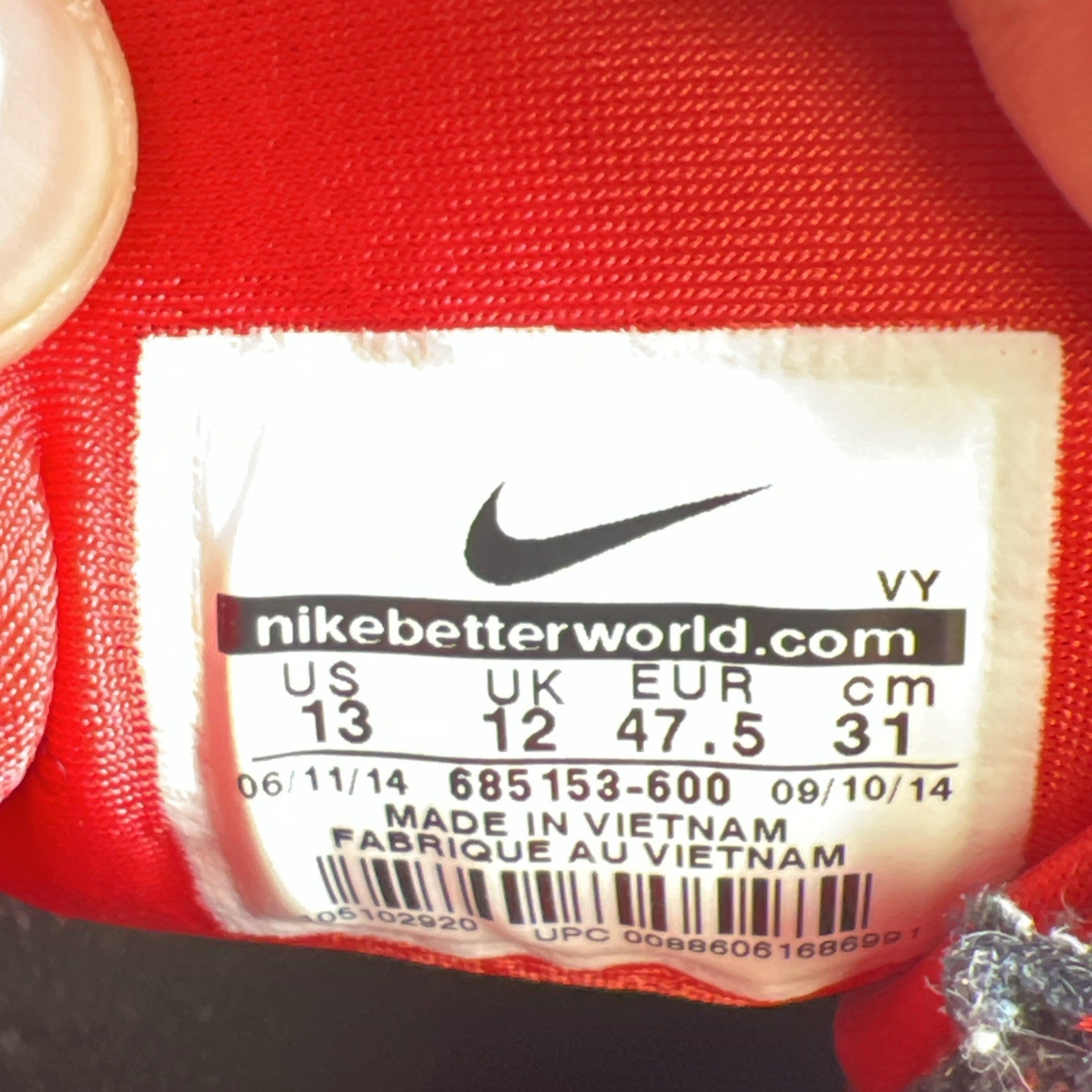 Size 13 - Nike Air Max Penny 1 University Red (685153-600)