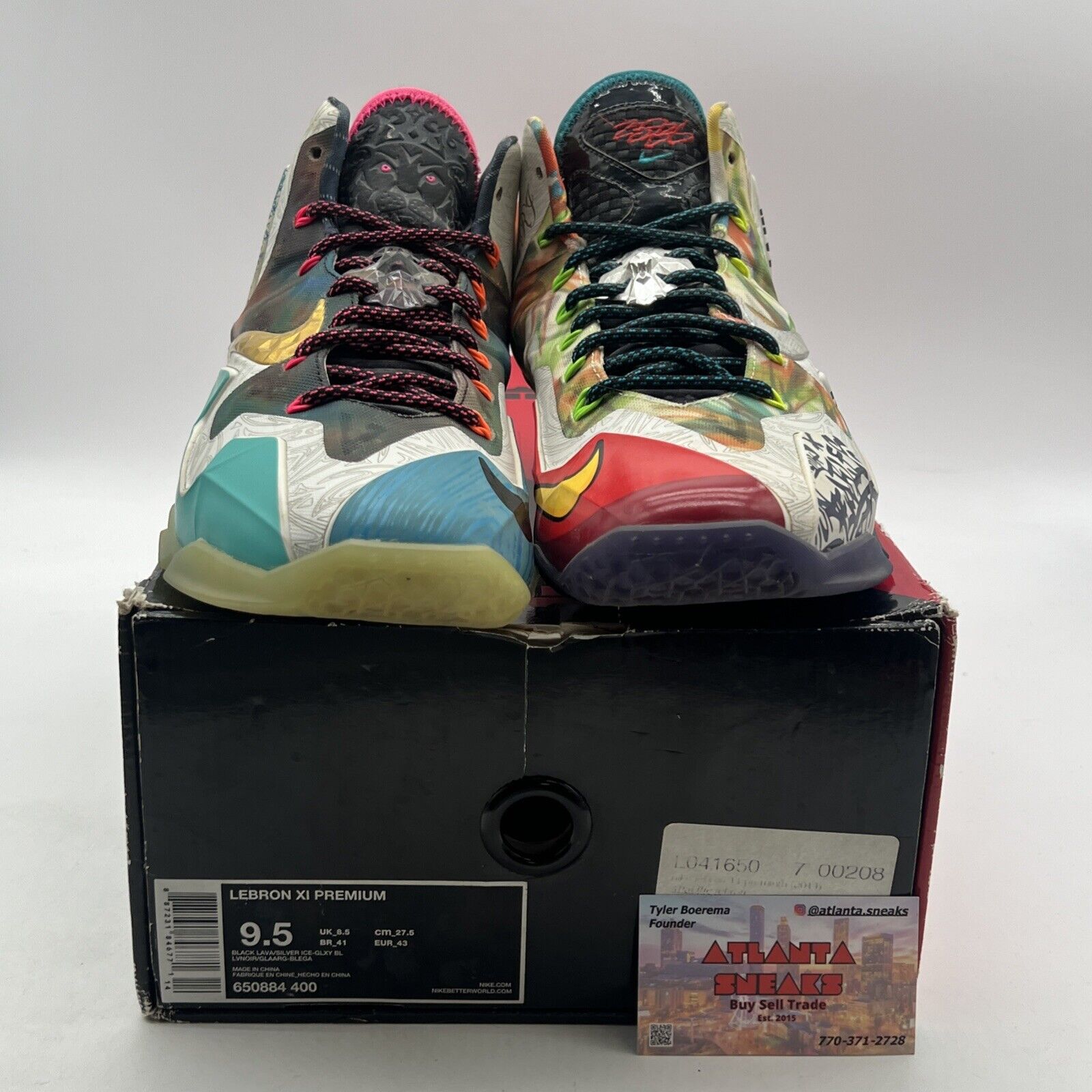 Size 9.5 - Nike LeBron 11 Premium What The LeBron (650884-400)