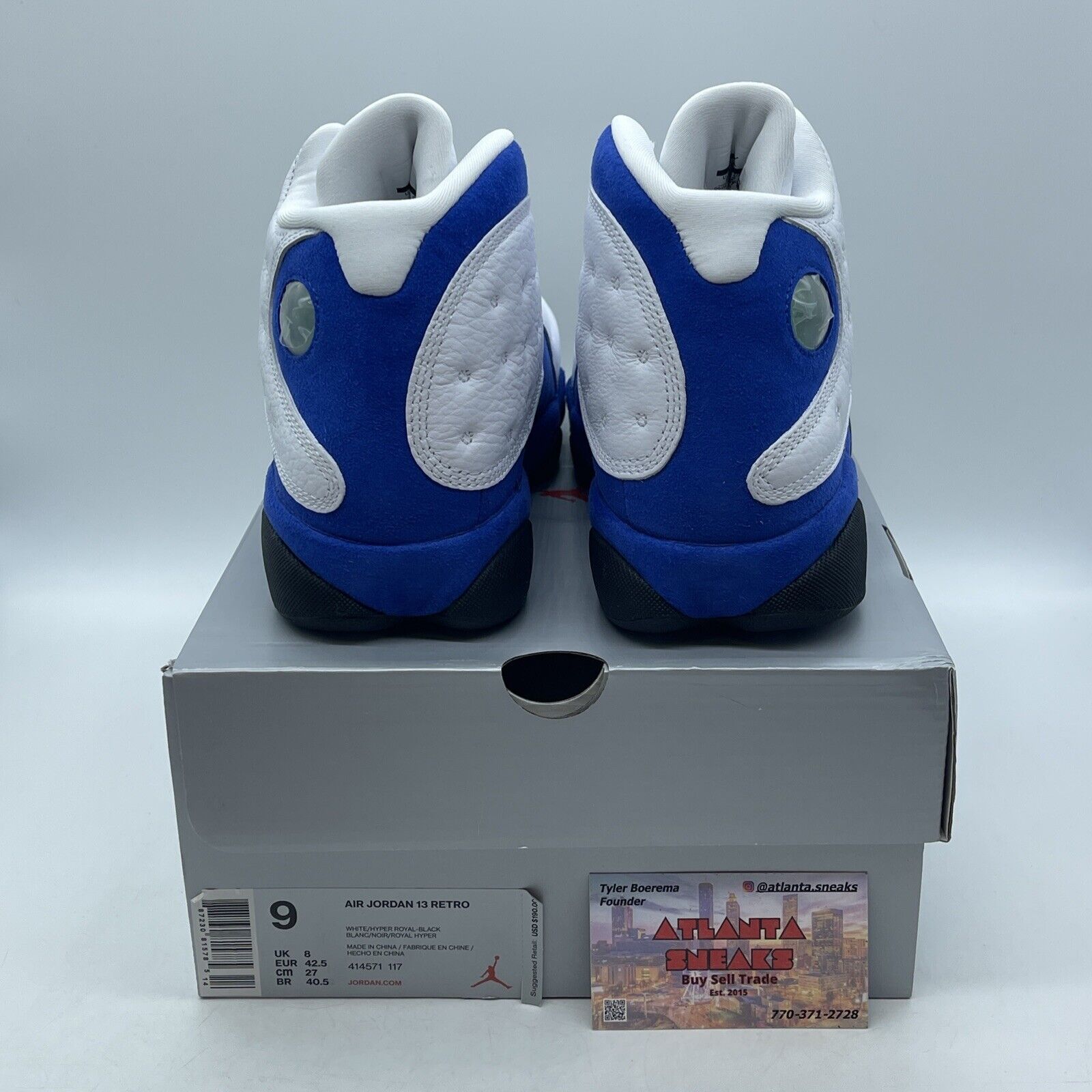 Size 9 - Air Jordan 13 Retro Hyper Royal White Blue Suede Leather (414571-117)
