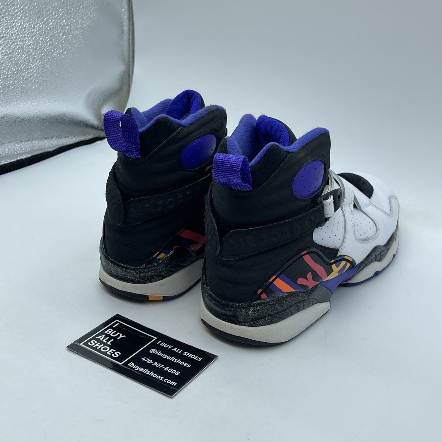 Size 6.5Y (GS) - Jordan 8 Retro High Three-Peat White Leather (305368-142)