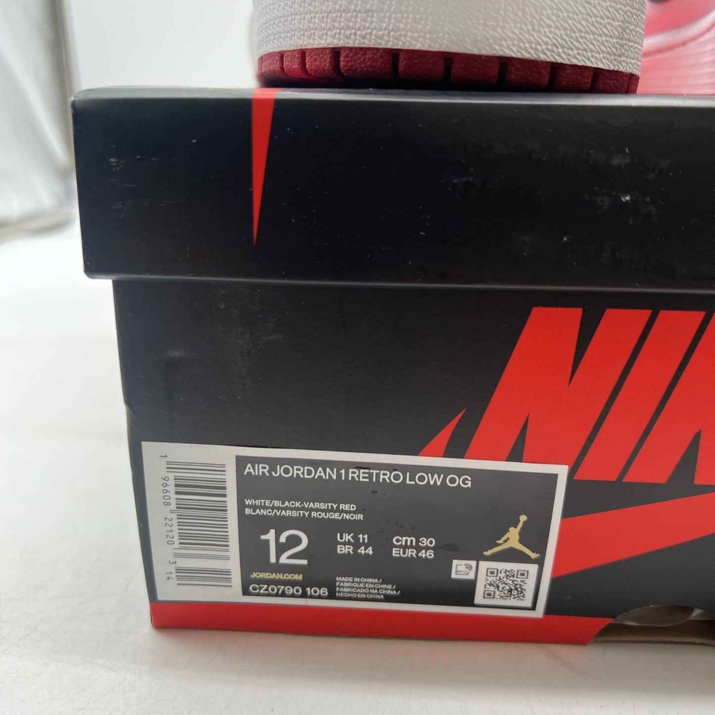 Size 12 - Air Jordan 1 Retro OG Low Black Toe (Cz0790-106)