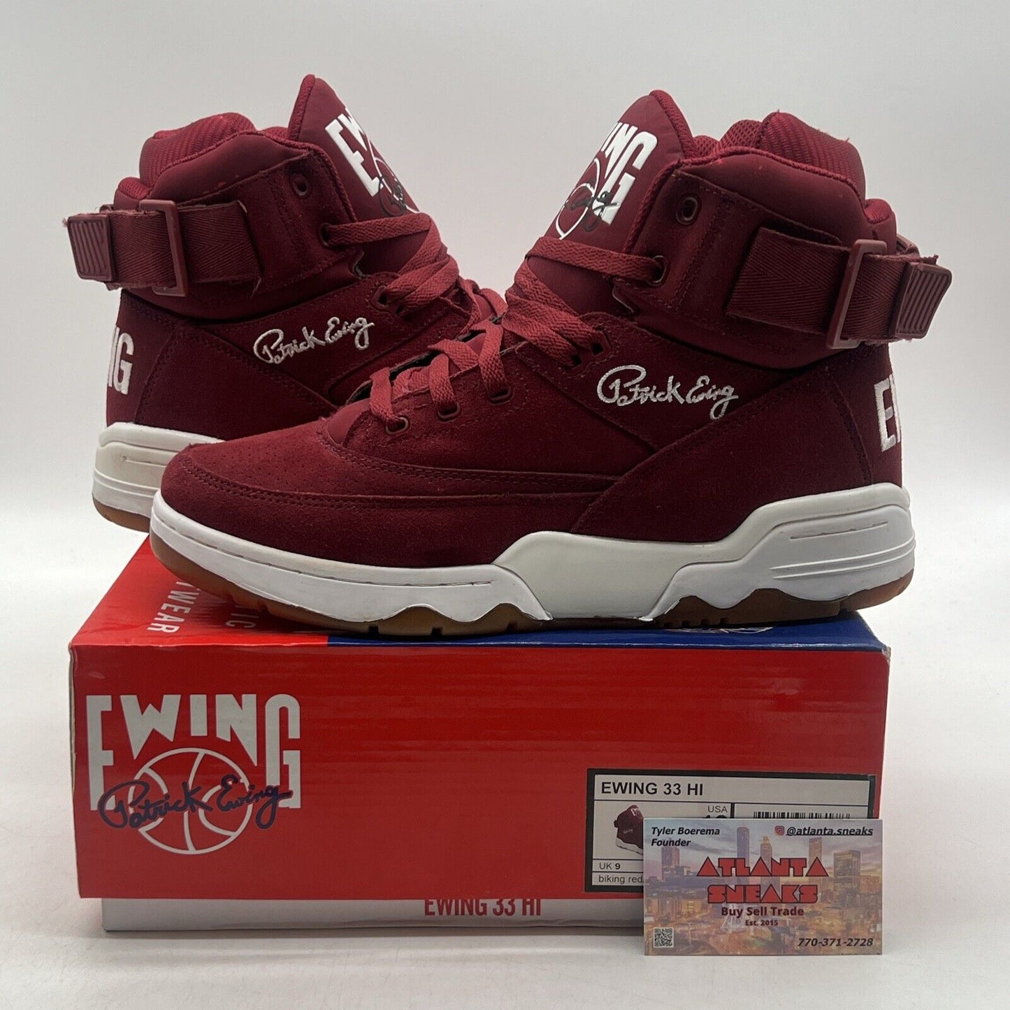 Size 10 - Ewing Athletics 33 Burgundy High-Top Sneakers (1EW90013-602)