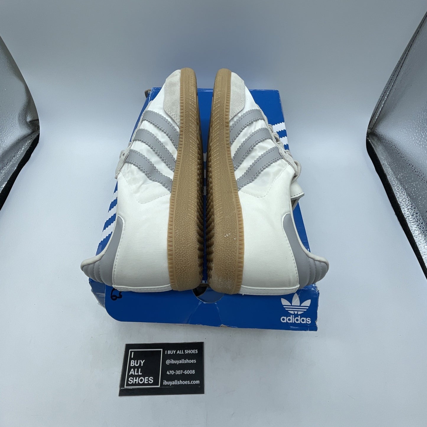 Size 7 - Adidas Samba OG Athletic Sneakers Off White Gray (ID1448)