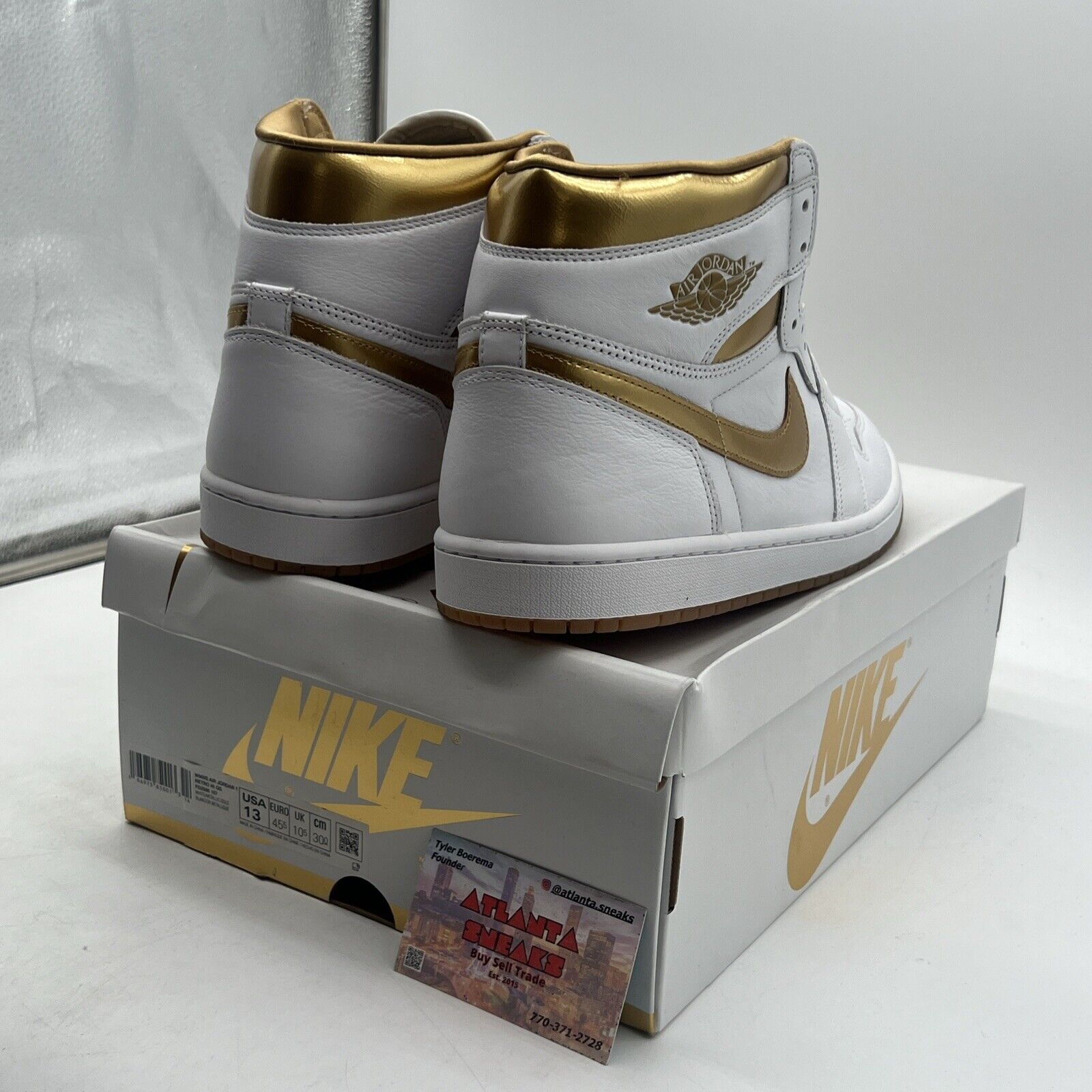 Size 13 - Air Jordan 1 Retro OG High Metallic Gold W Leather (FD2596-107)