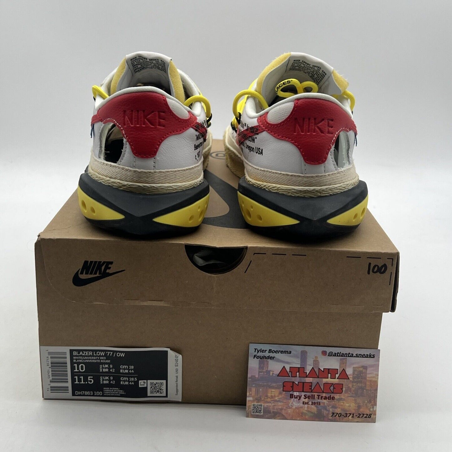 Size 10 - Nike Off-White x Blazer Low White University Red (DH7863-100)
