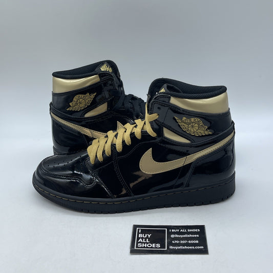 Size 9 - Air Jordan 1 Black Metallic Gold 2020 (555088-032)