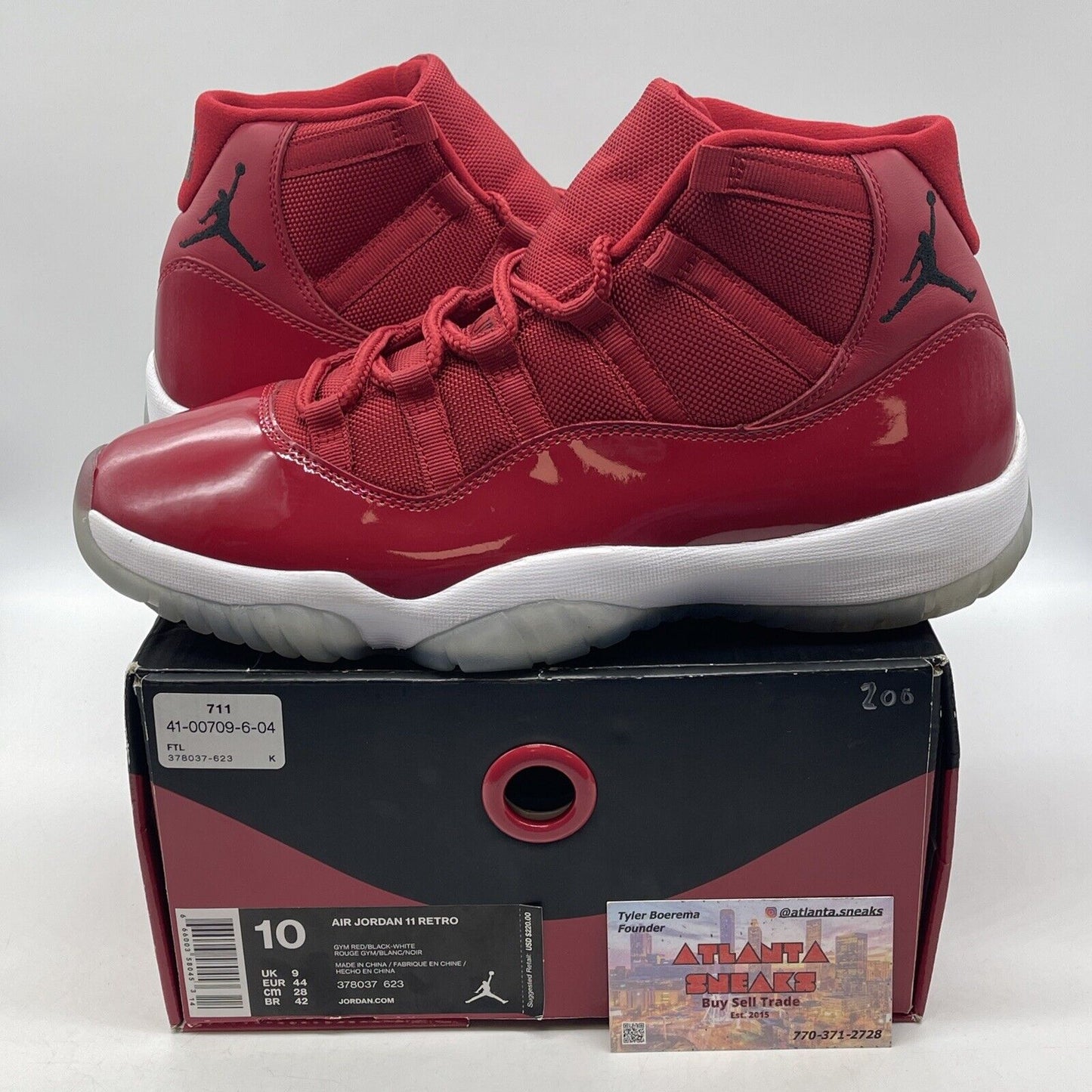 Size 10 - Jordan 11 Retro High Win Like '96 Red Suede Leather (378037-623)