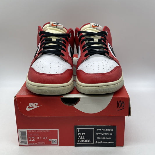 Size 12 - Nike Dunk Low Split Chicago White Red Black Leather (DZ2536-600)