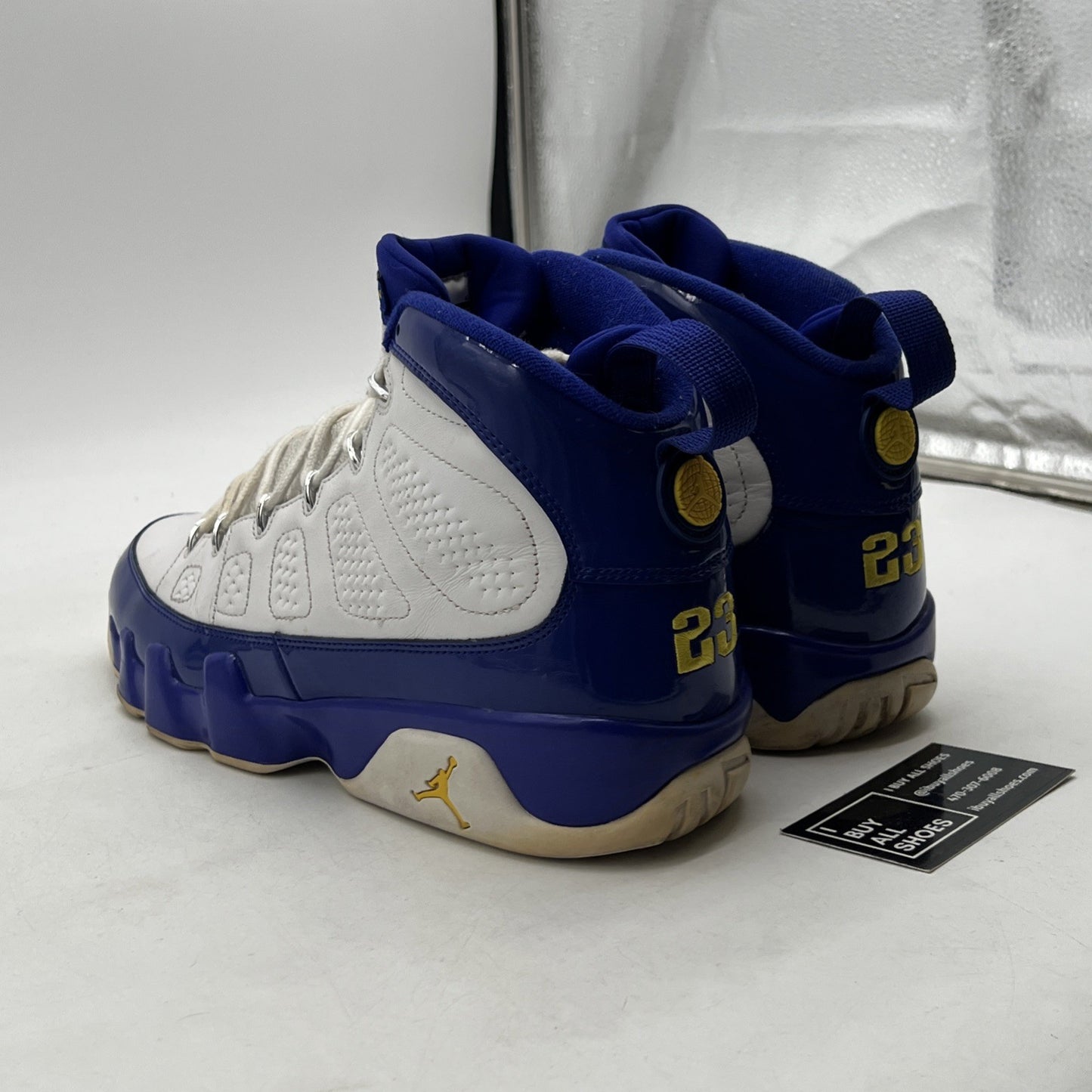 Size 12.5 - Air Jordan 9 Retro Kobe Blue White Yellow Leather (302370-121)