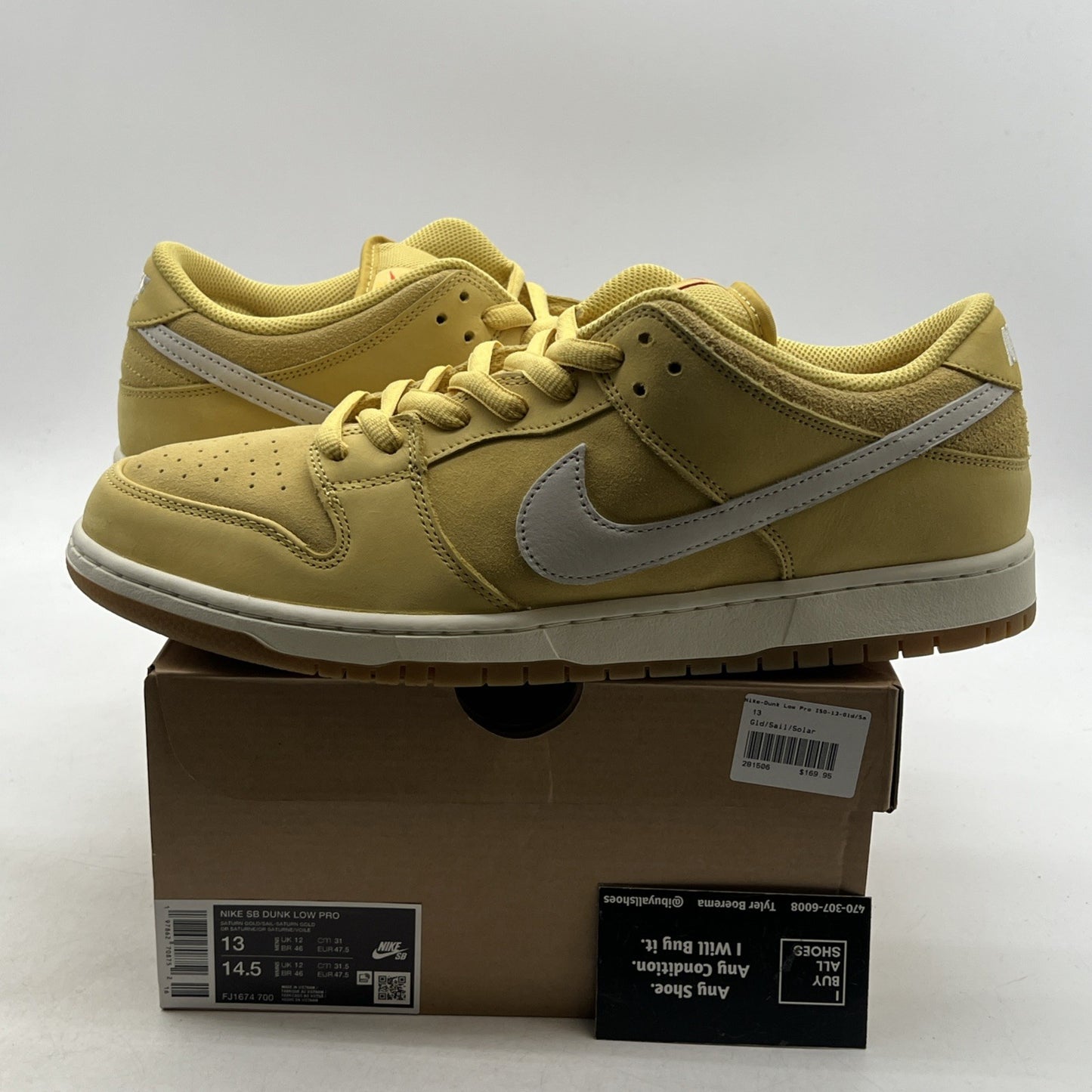 Size 13 - Nike SB Dunk Low Pro Saturn Gold / Sail - Saturn Gold (FJ1674-700)