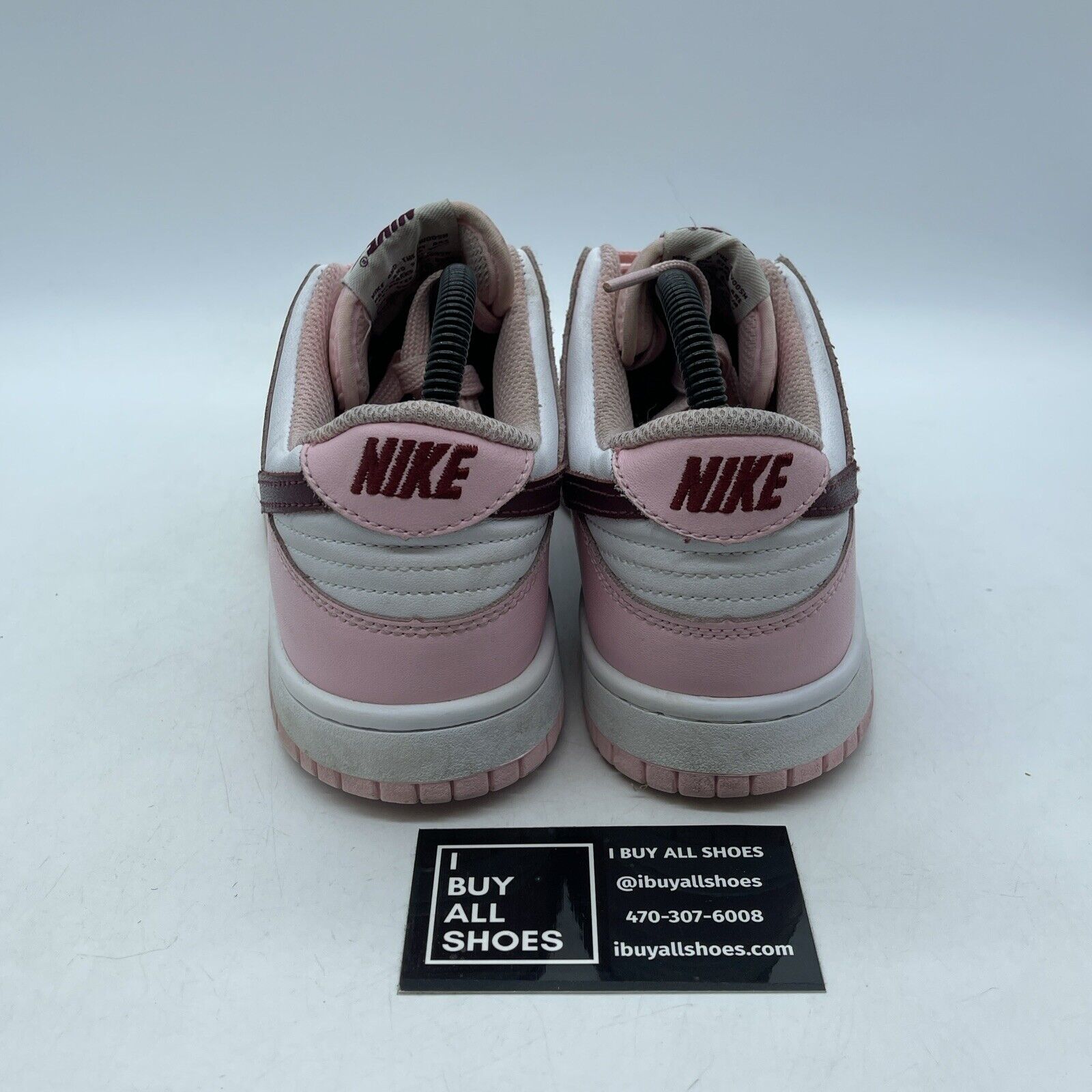Size 8 - Dunk Low GS ‘Pink Foam’ Burgundy White Pink Leather Suede (CW1590-601)