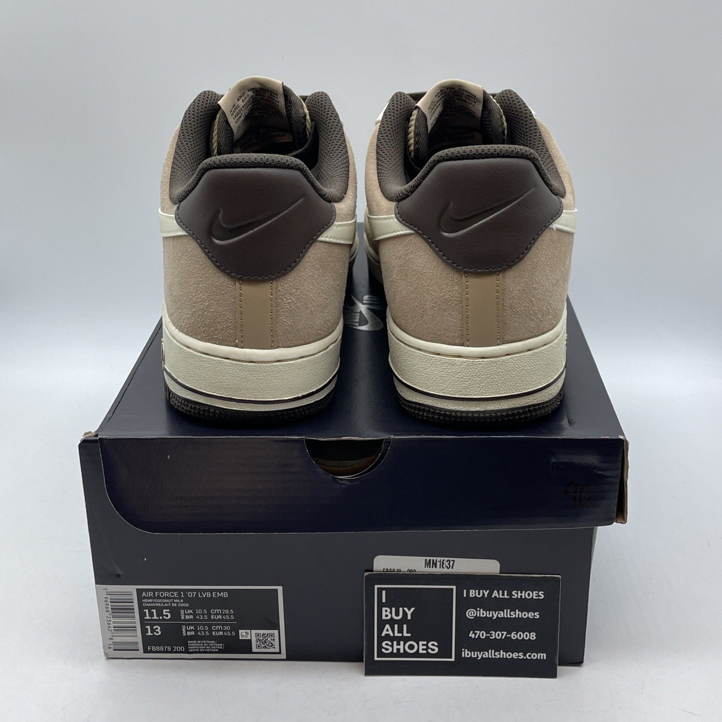 Size 11.5 - Nike Air Force 1 '07 LV8 Baroque Brown Suede Leather (FB8878-200)