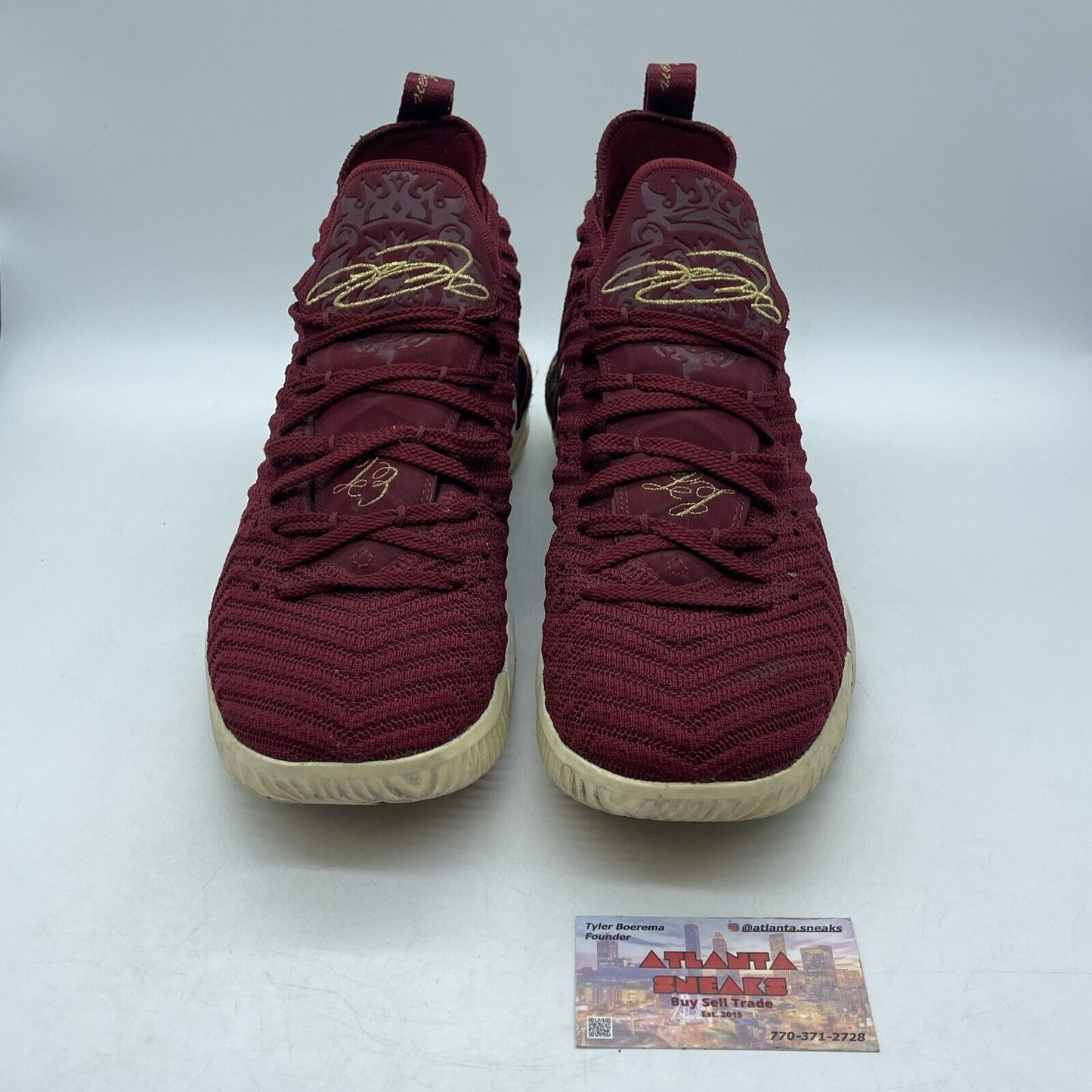 Size 12 - Nike LeBron 16 King Burgundy Gold White Brown (AO2588-601)