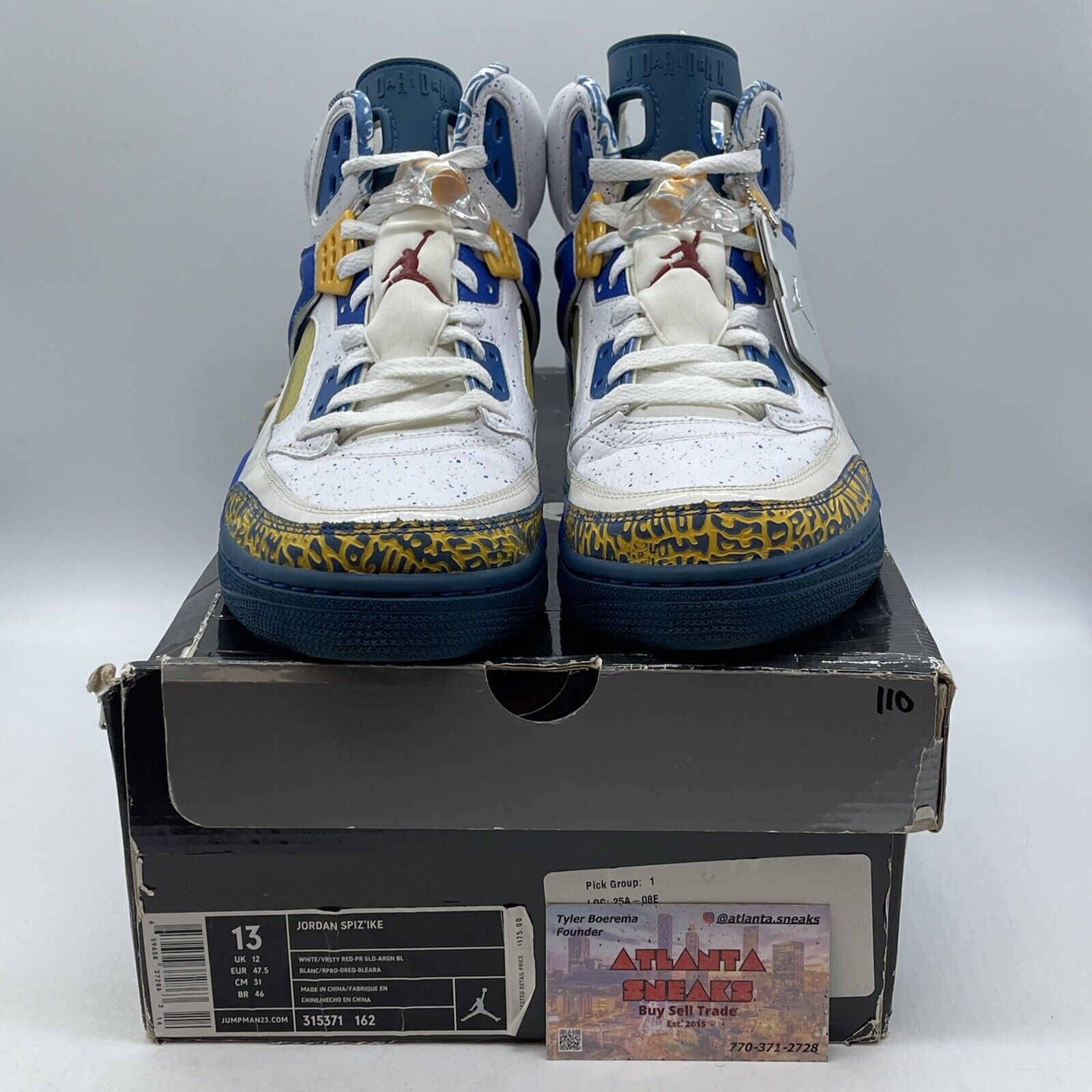 Size 13 - Jordan Spizike Do The Right Thing Blue White Leather (315371-162)