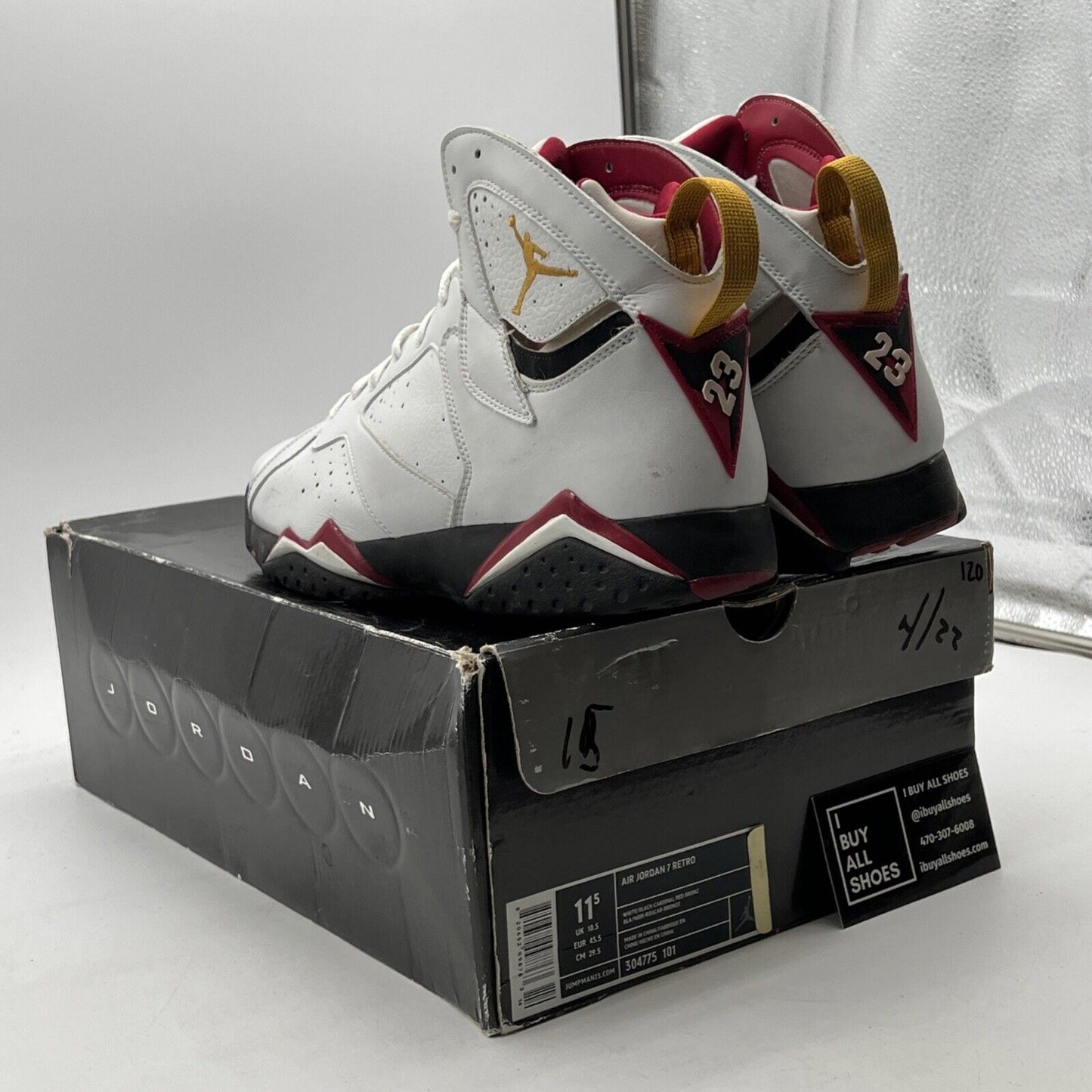 Size 11.5 - Air Jordan 7 Retro 2006 Cardinal (304775-101)