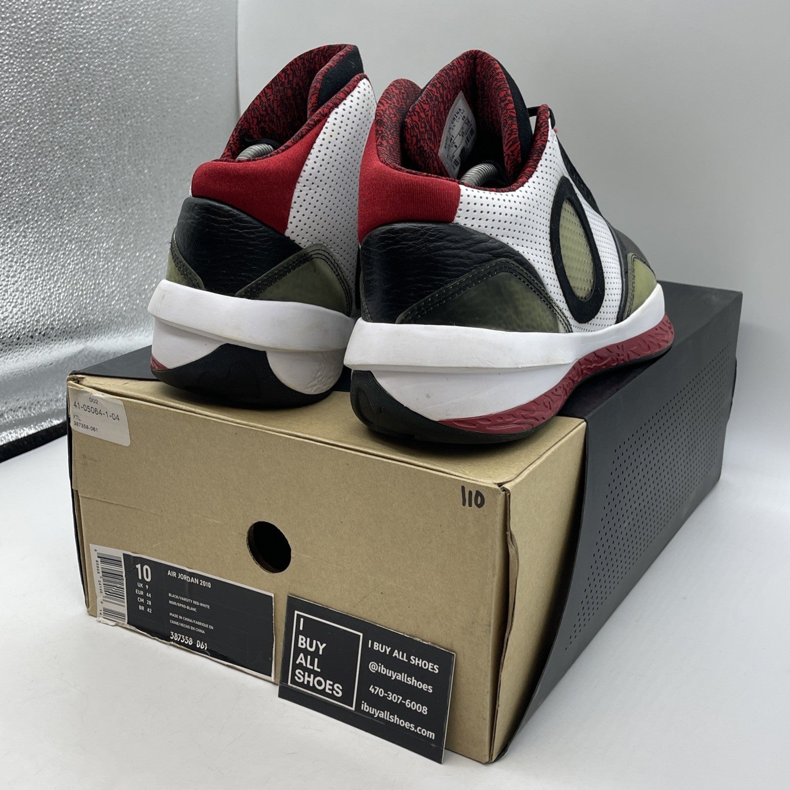Size 10 - Air Jordan 2010 Black Varsity Red Suede Leather (387358-061)