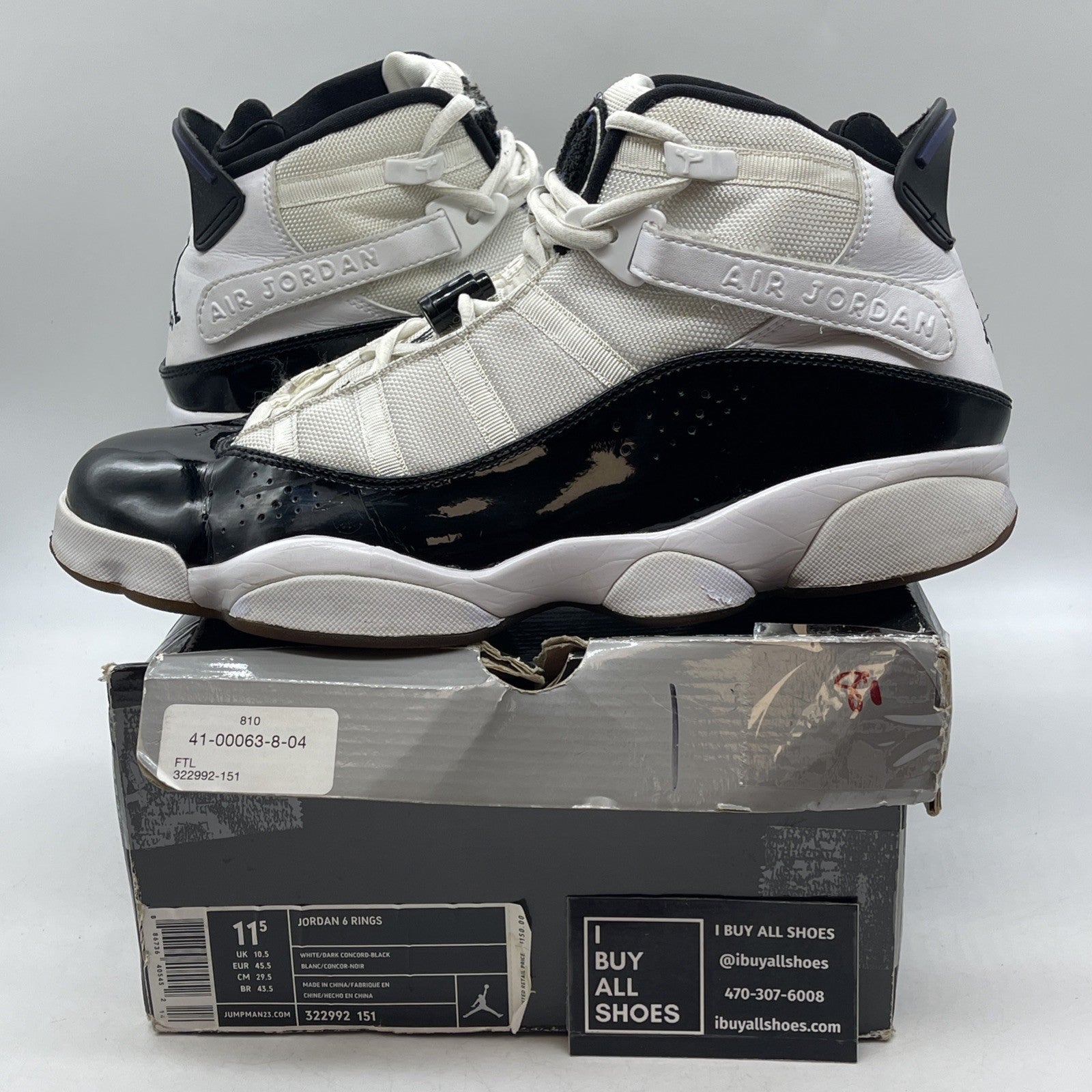 Size 11.5 - Air Jordan 6 Rings Concord (322992-151)