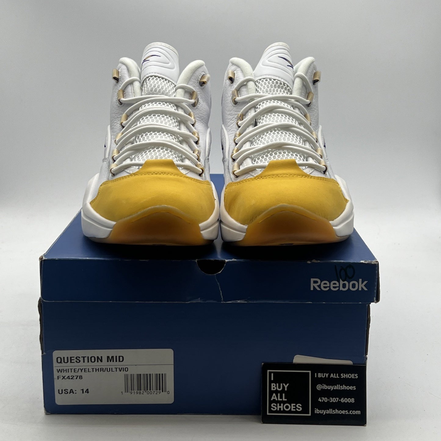Size 14 - Reebok Question Mid Yellow Toe (FX4278)