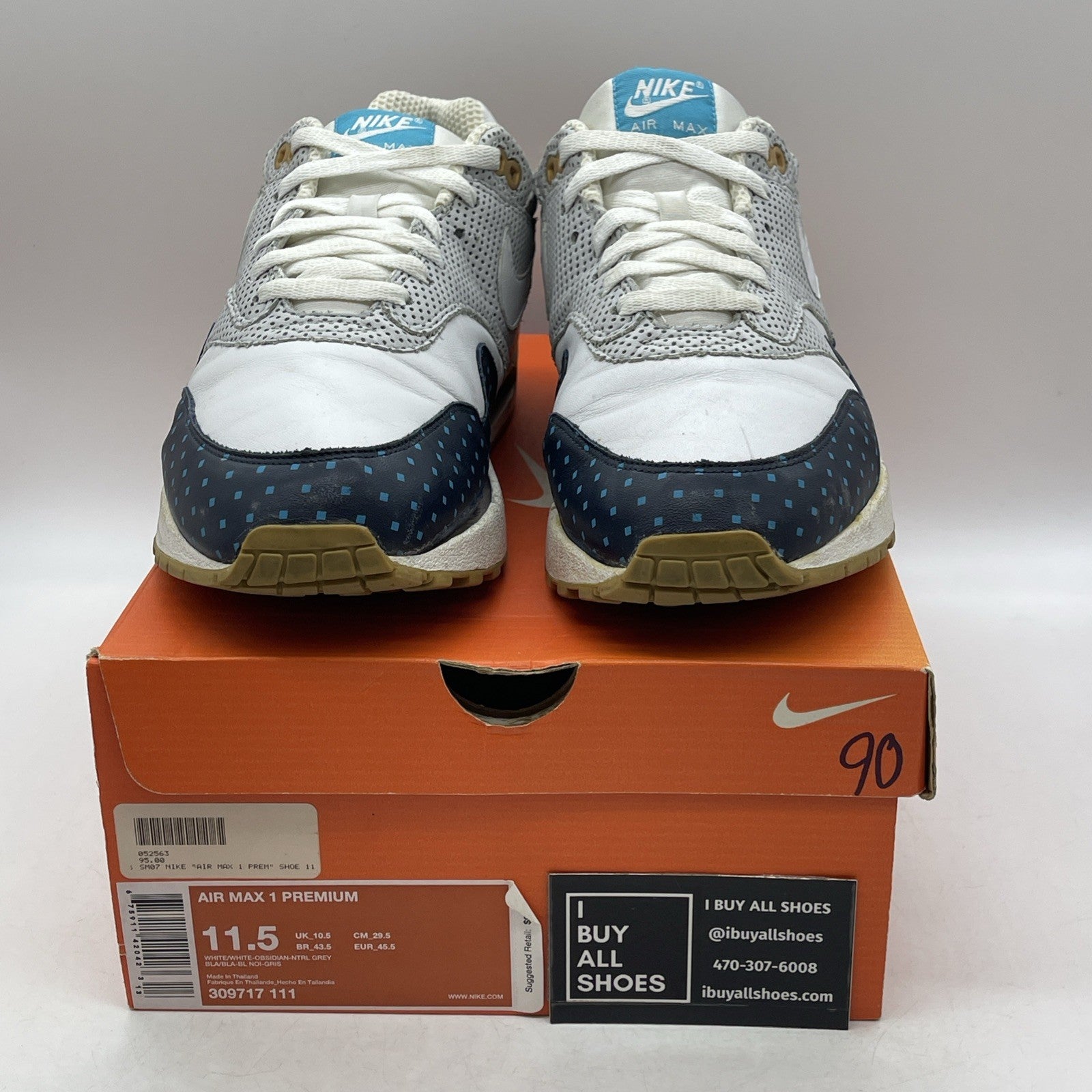 Size 11.5 - Nike Air Max 1 Premium Polka Dot ()309717-111)