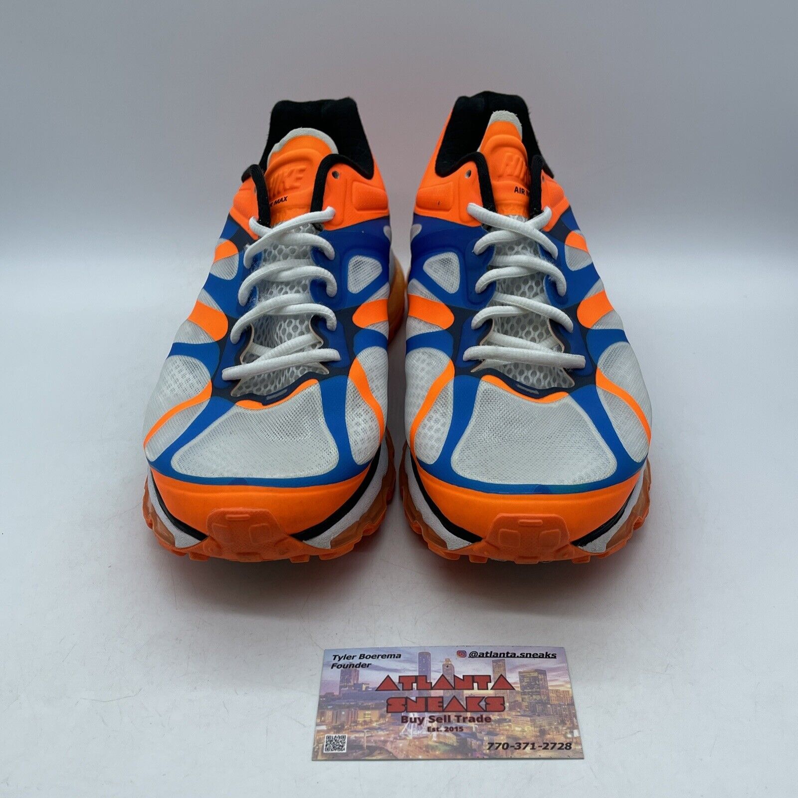 Size 11 - Nike Air Max+ 2012 White Blue Orange Leather Suede (487982-106)