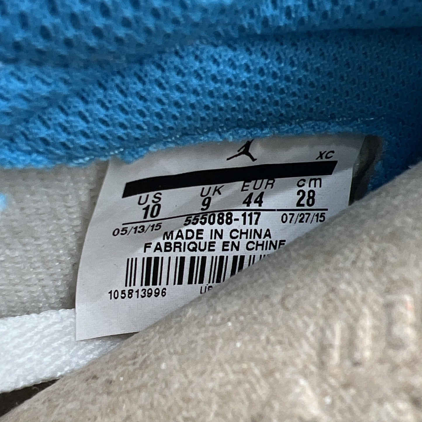 Size 10 - Air Jordan 1 Retro High OG UNC 2015 (555088-117)