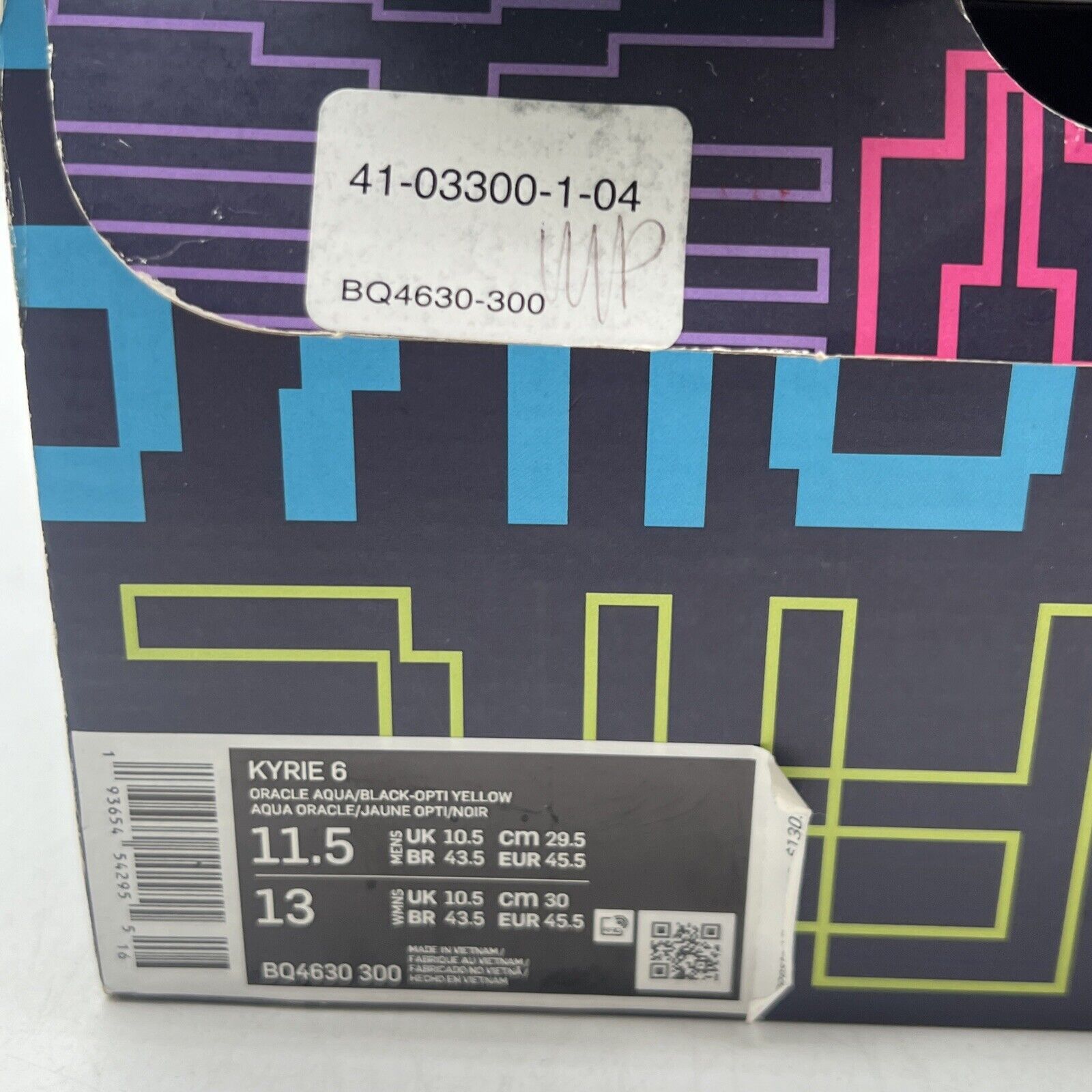 Size 11.5 - Nike Kyrie 6 Oracle Aqua Black Orange Aqua (BQ4630-300)