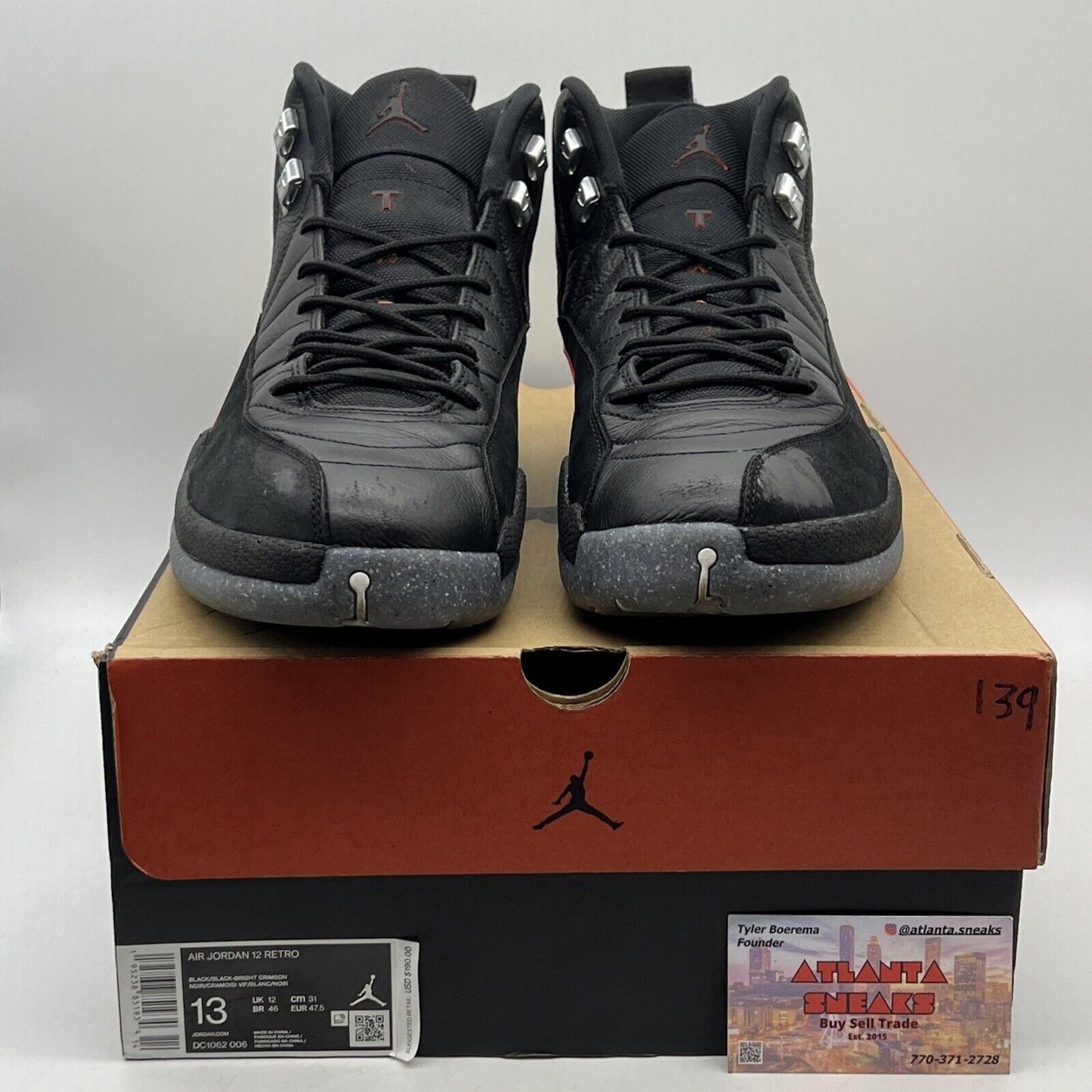 Size 13 - Air Jordan 12 Utility Grind Black Grey Leather (DC1062-006)